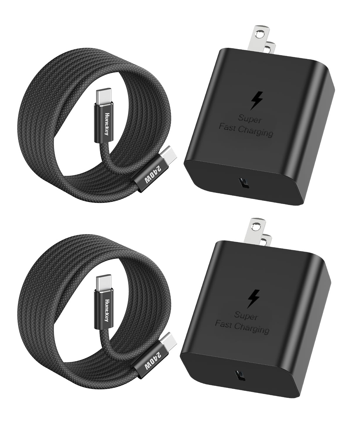 45W USBC Charger, Super Fast Charger Type C 2Pack, PD Fast Charging with 5A USBC Cable for Samsung Galaxy S25 Ultra/S25+/S24 U
