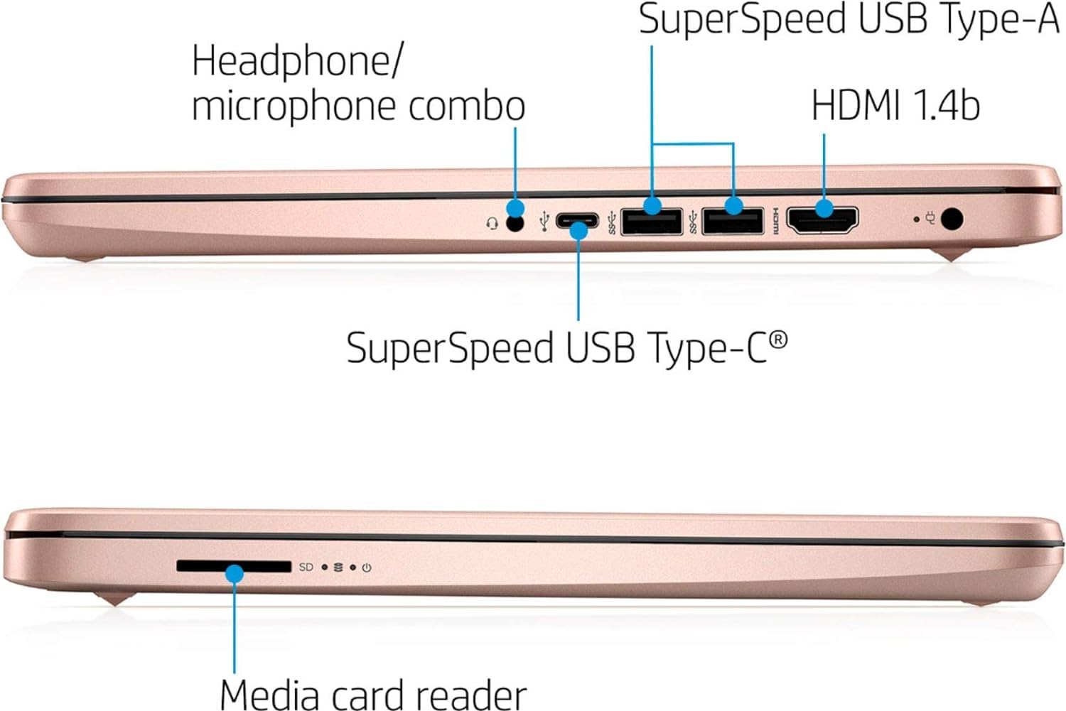 Hp 14 Laptop  Back To School Limited Edition With Microsoft 365  4-Core Intel Cpu  8Gb Ram 1600Gb Storage (64Gb Onboard + 512Gb
