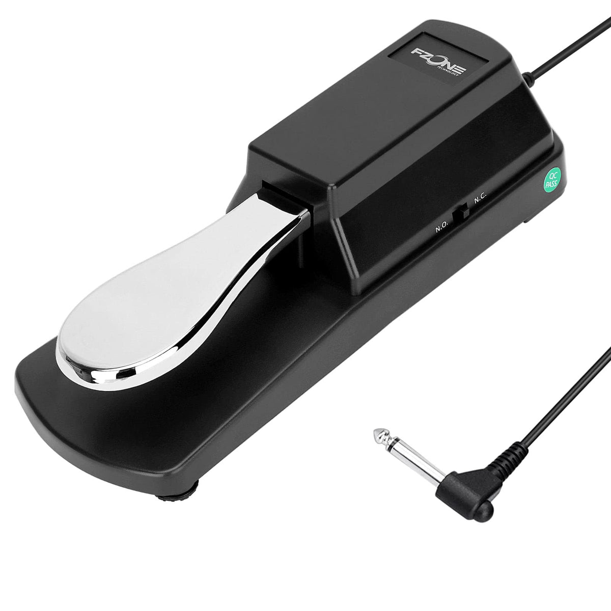 Fzone Sustain Pedal For Midi Keyboards Digital Pianos Foot Pedal 6.6Ft Extension Cable, Polarity Switch