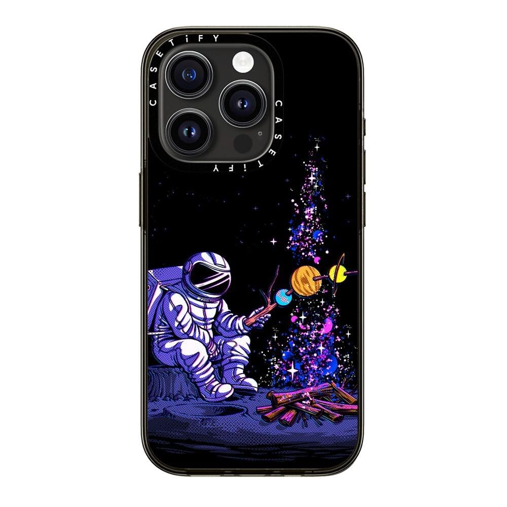 Casetify Compact Iphone 15 Pro Case [2X Military Grade Drop Tested / 4Ft Drop Protection]   Moon Camping   Clear Black