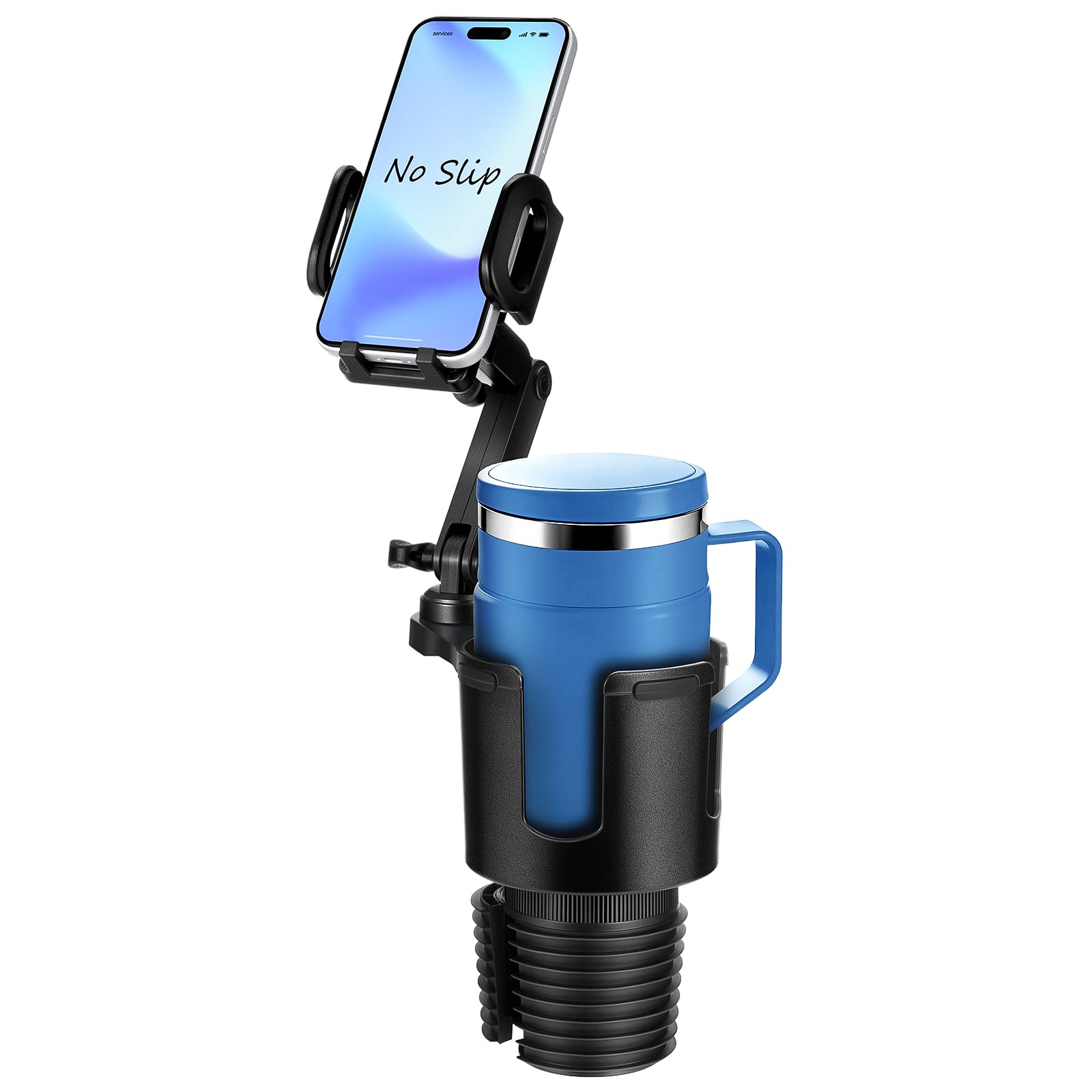 Hiitytin Cup Holder Phone Mount for Car, 2-in-1 Cup Holder Expander with Phone Mount, Universal Adjustable Phone Holder Mount, L