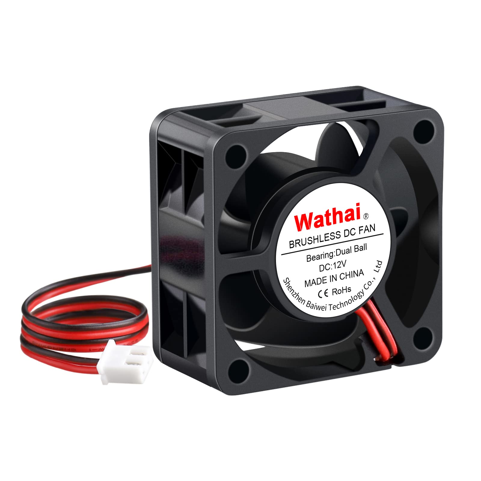 Wathai 40mm x 20mm 12V Dual Ball Bearing DC Brushless Cooling Fan for 12 Volt PSU Replacment, DIY Small Electronic Equipment Coo