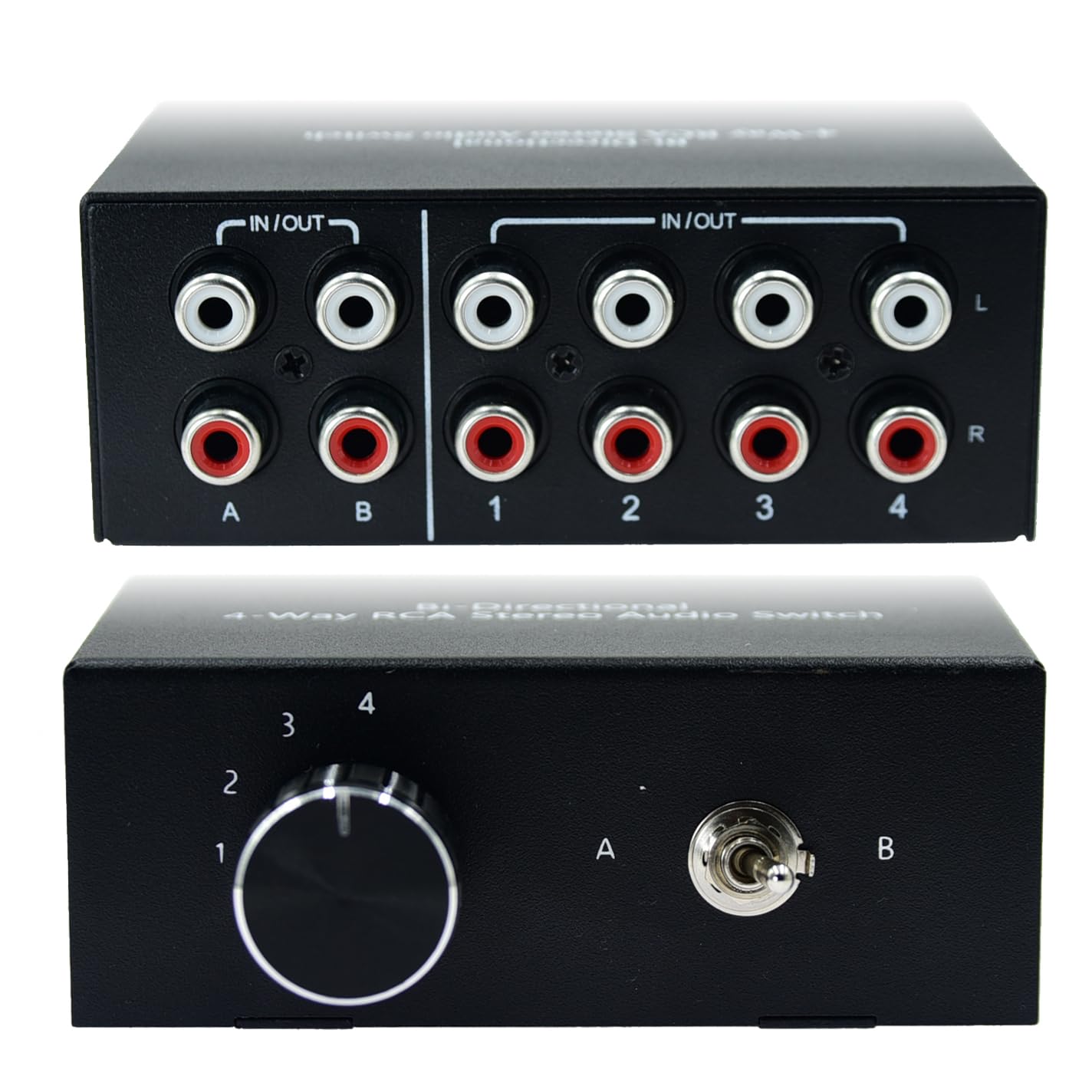 Bi Directional No External Power No Noise 4 Way 2 In 4 Out Or 4 In 2 Out Audio Sound Selector Rca Female Stereo 4 Channel Splitt