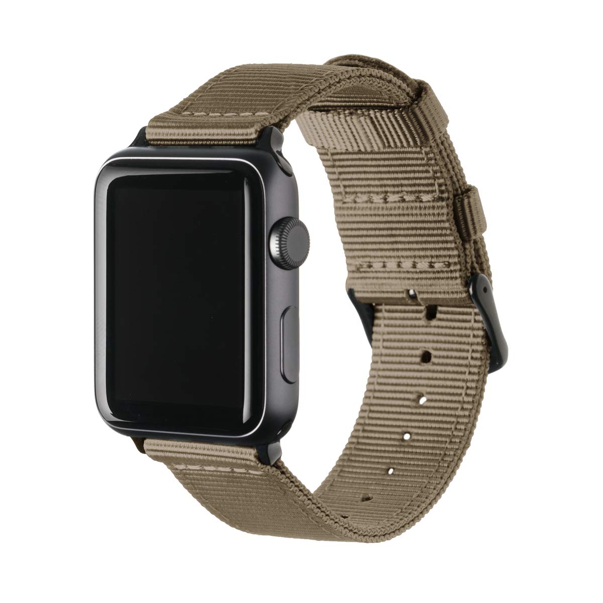 Archer Watch Straps   Premium Nylon Replacement Bands For Apple Watch (Khaki, Black, 38/40/41Mm)