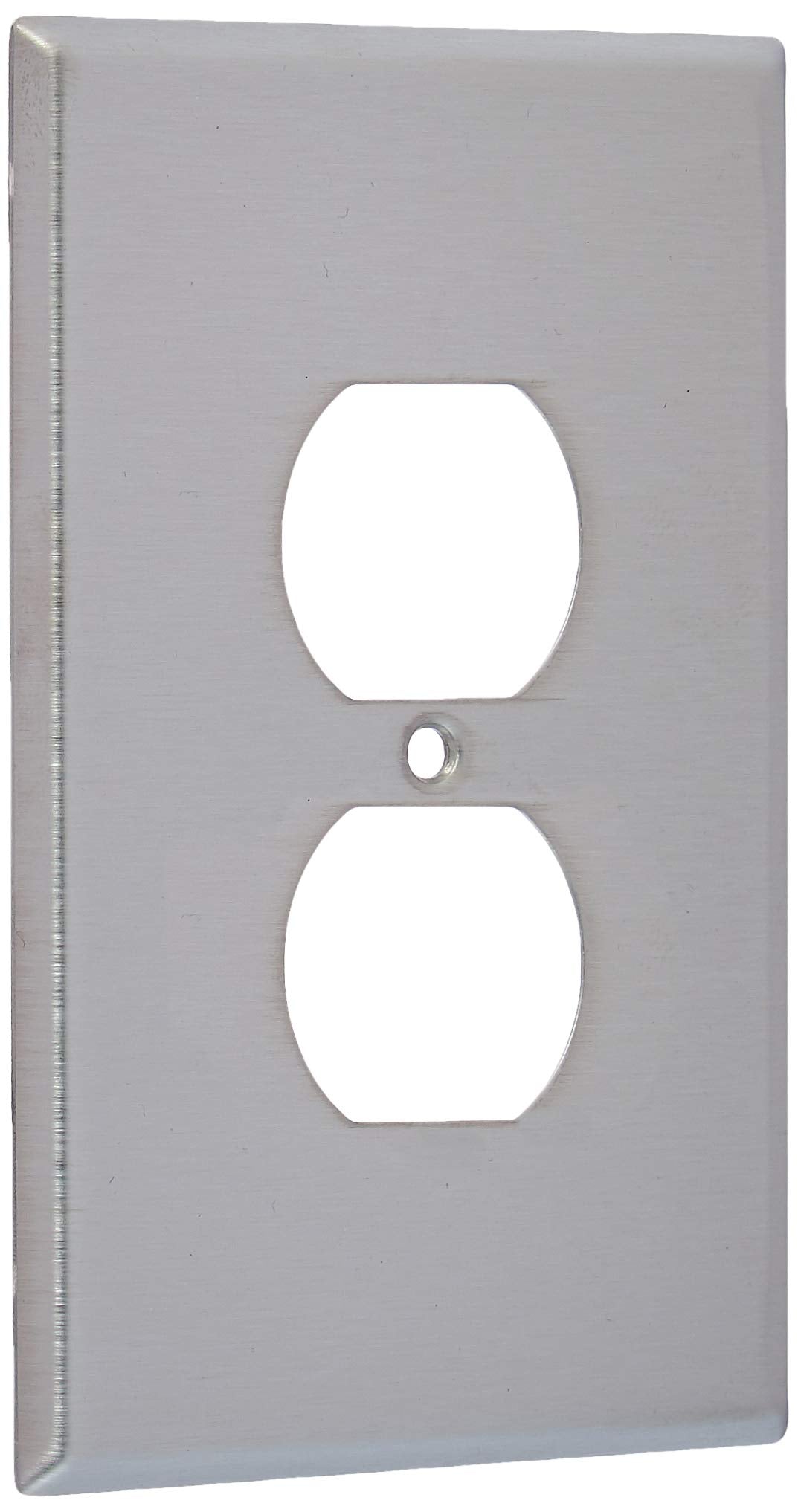 Leviton 84103 40 1 Gang Duplex Device Receptacle Wallplate, Oversized, Device Mount, Stainless Steel, 25 Pack