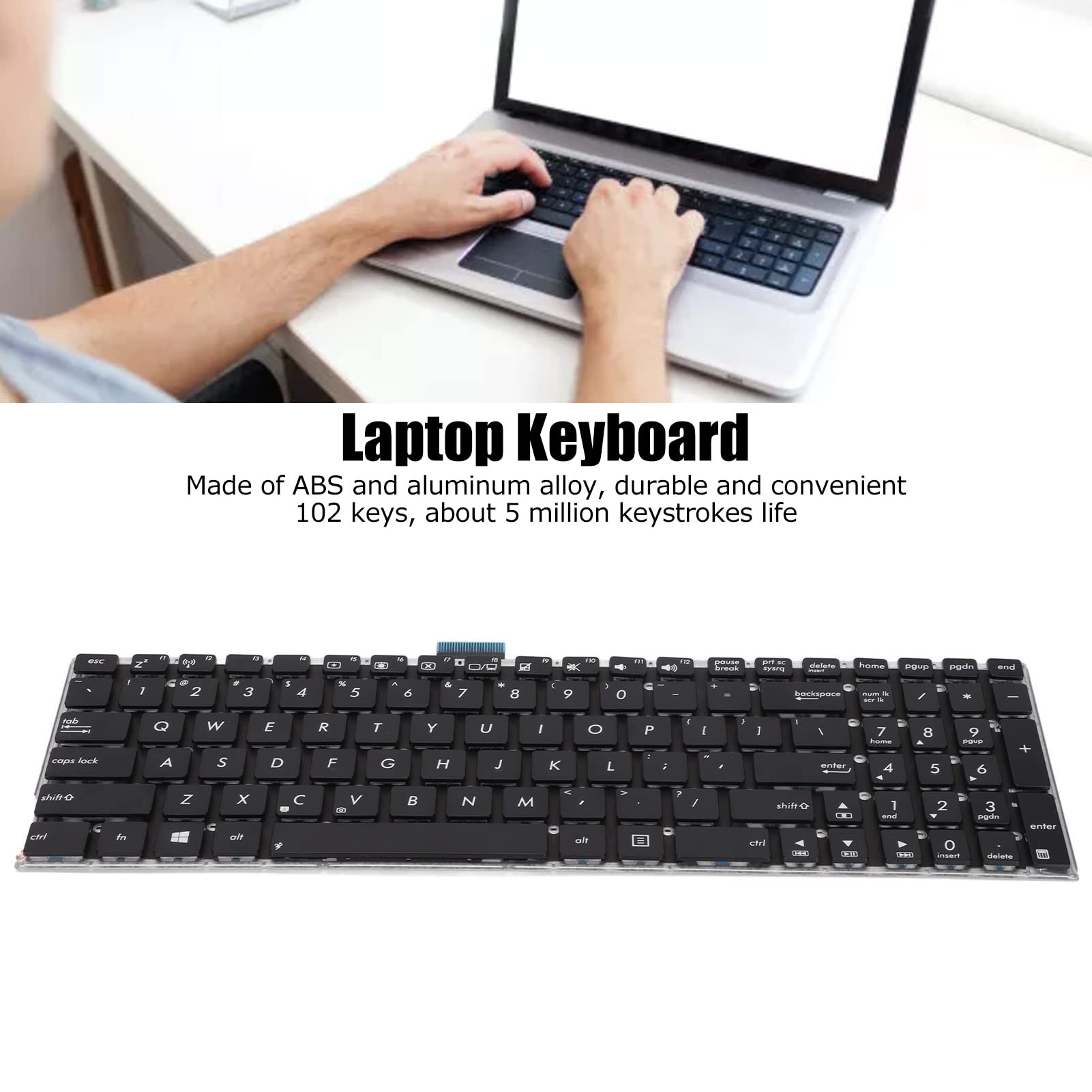Replacement Keyboard Keys, 102 Key Replacement Key Set For K555, X555L, R556L, F555L, X555L, D4010, A555L Laptop Keyboard