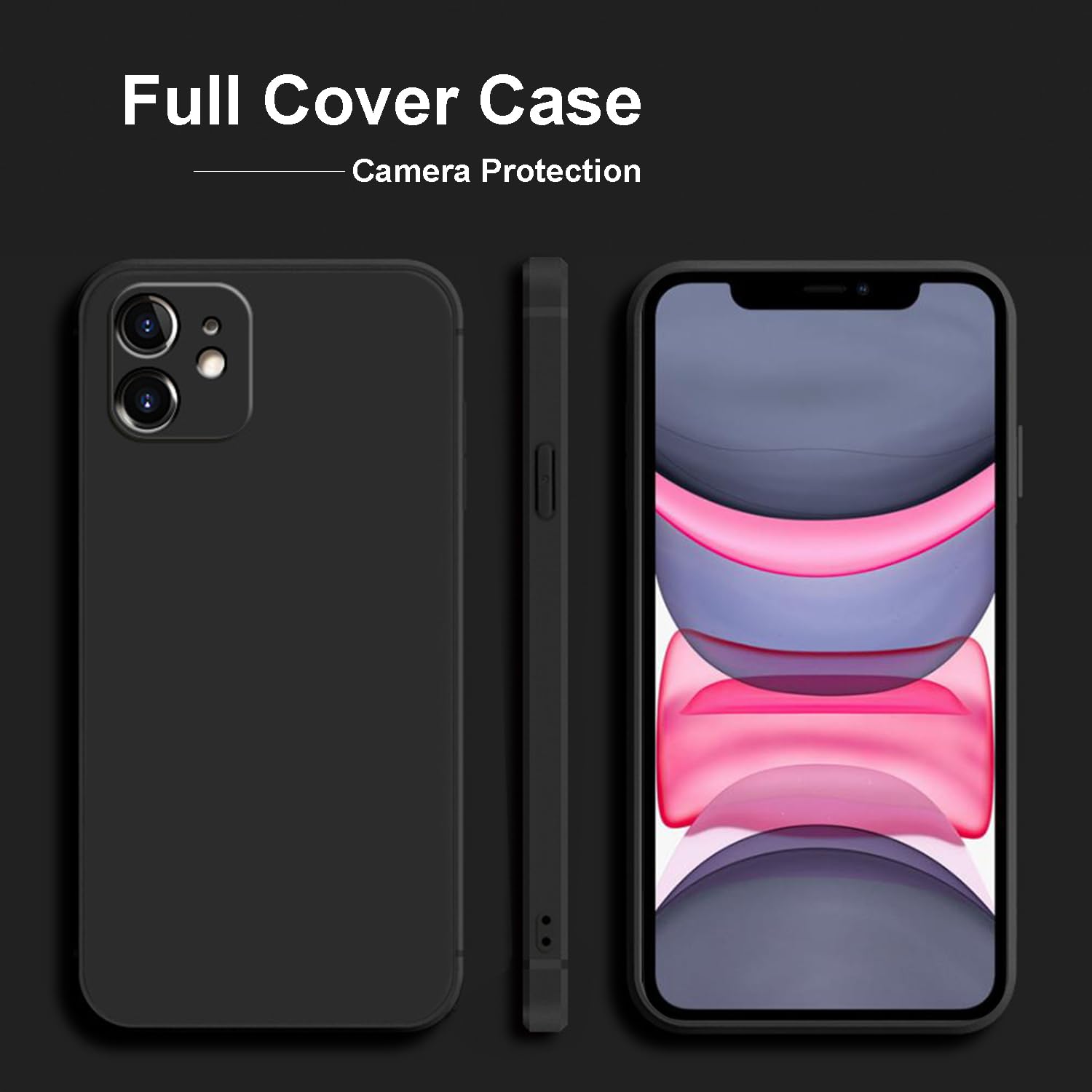 Tenoc Phone Case Compatible With Iphone 11, Black Case Anti Fingerprint Protective Bumper Matte Cover For 6.1 Inch