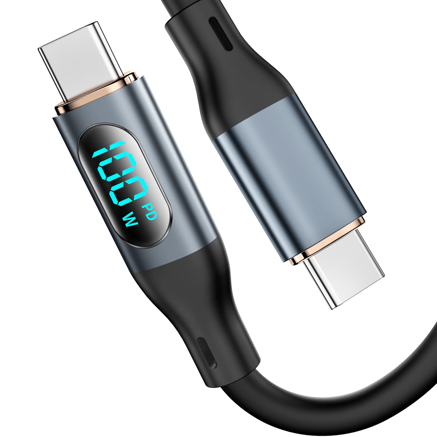 Usb C To Usb C Cable Type C Fast Charge 5A Pd 100W C To C Super Fast Charging With Led Display,Usb C Charging Cable 480Mbps Data