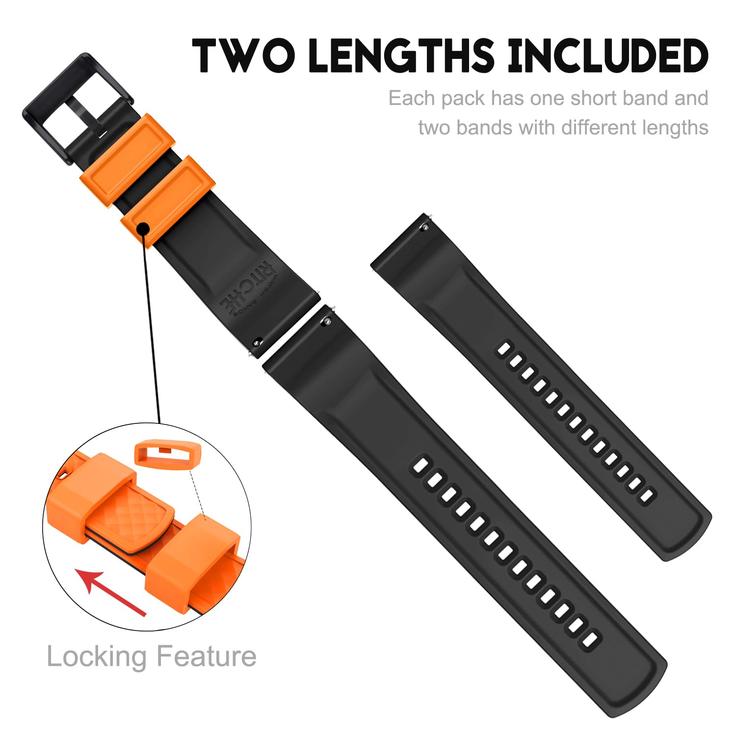 Ritche Christmas Gift 18Mm Silicone Watch Band Compatible With Fossil Q Gen 4 Venture Hr Quick Release Rubber Watch Bands For Me