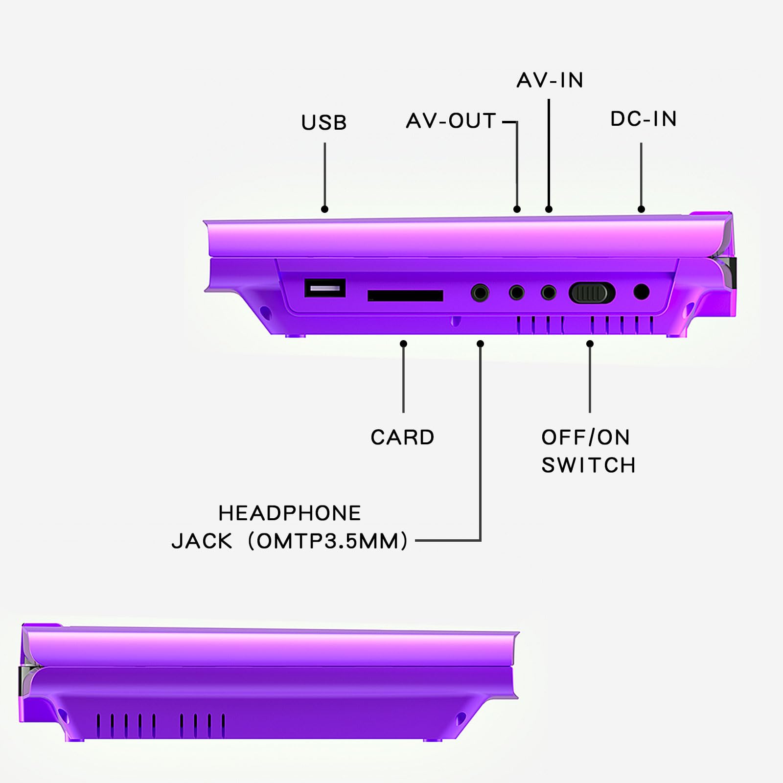 Sunpin New 11.5 Portable Dvd Player For Car And Kids, 9.5 Swivel Brightness Enhanced Screen, With Car Charger And Headrest Mount