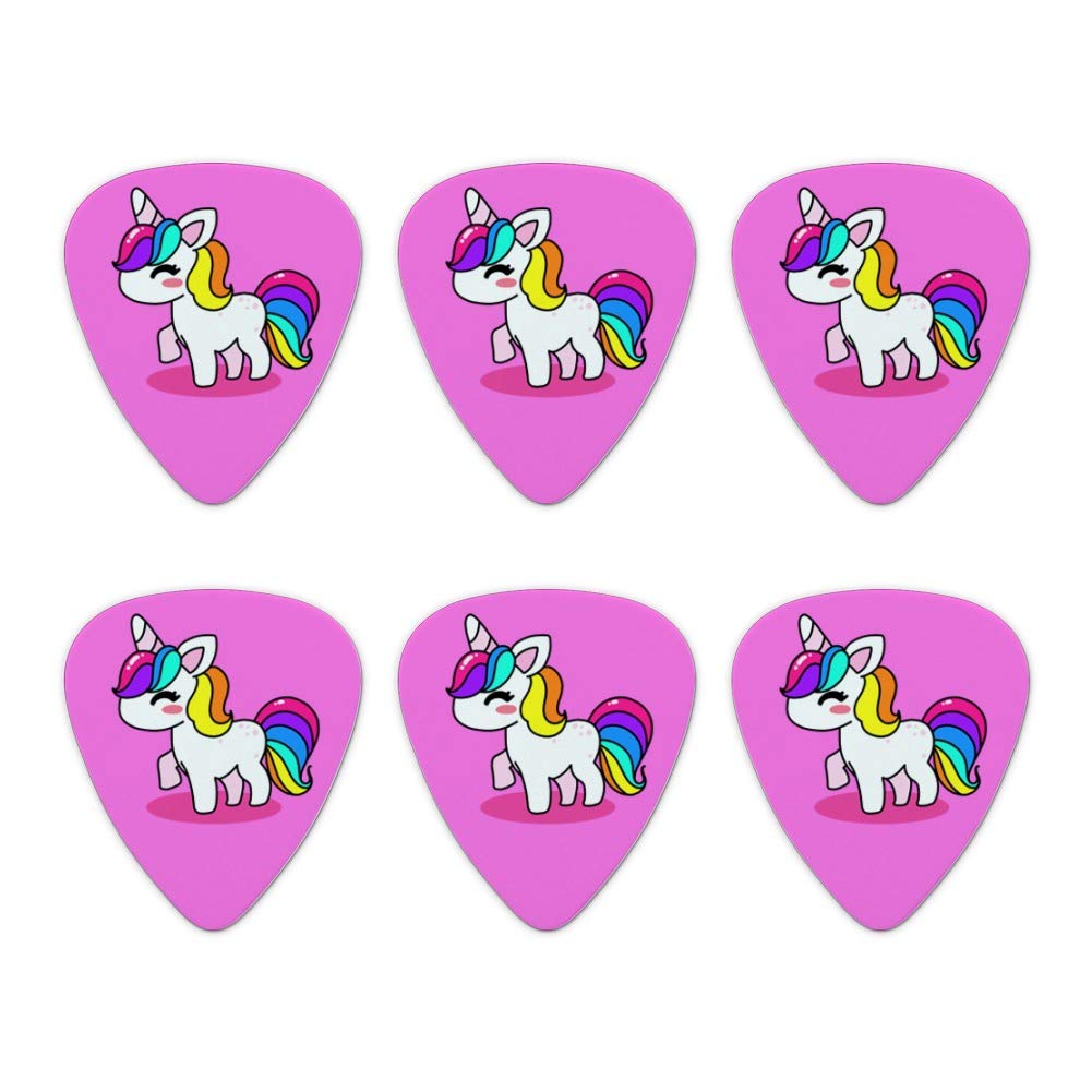 Cute Kawaii Rainbow Unicorn Chibi Novelty Guitar Picks Medium Gauge  Set Of 6