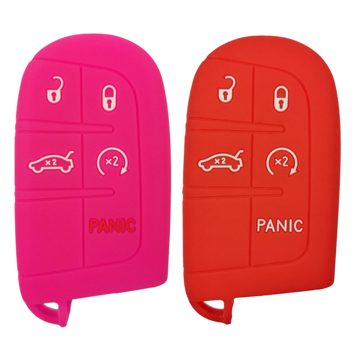 Coolbestda 2Pcs Key Fob Protector Keyless Cover Remote Case Bag For 2017 2018 2019 2020 2021 Jeep Grand Cherokee Compass Dodge C