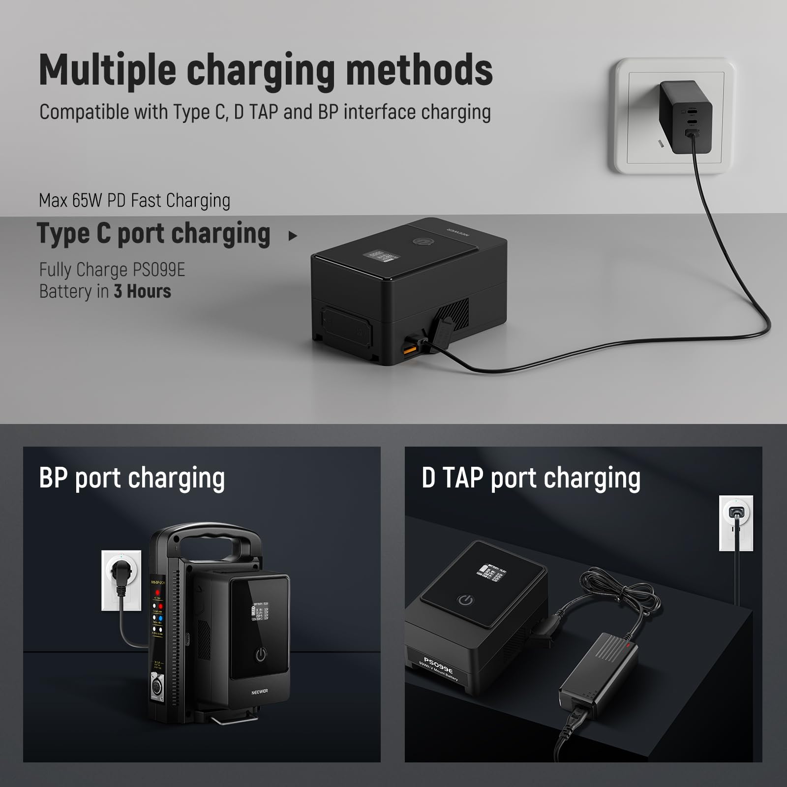 Neewer Ps099E Mini V Mount Battery, 6800Mah 99Wh 14.5V Mini V Lock Battery With D Tap Cable/Bp/65W Pd Type C/Usb A/Dual Dc/Oled