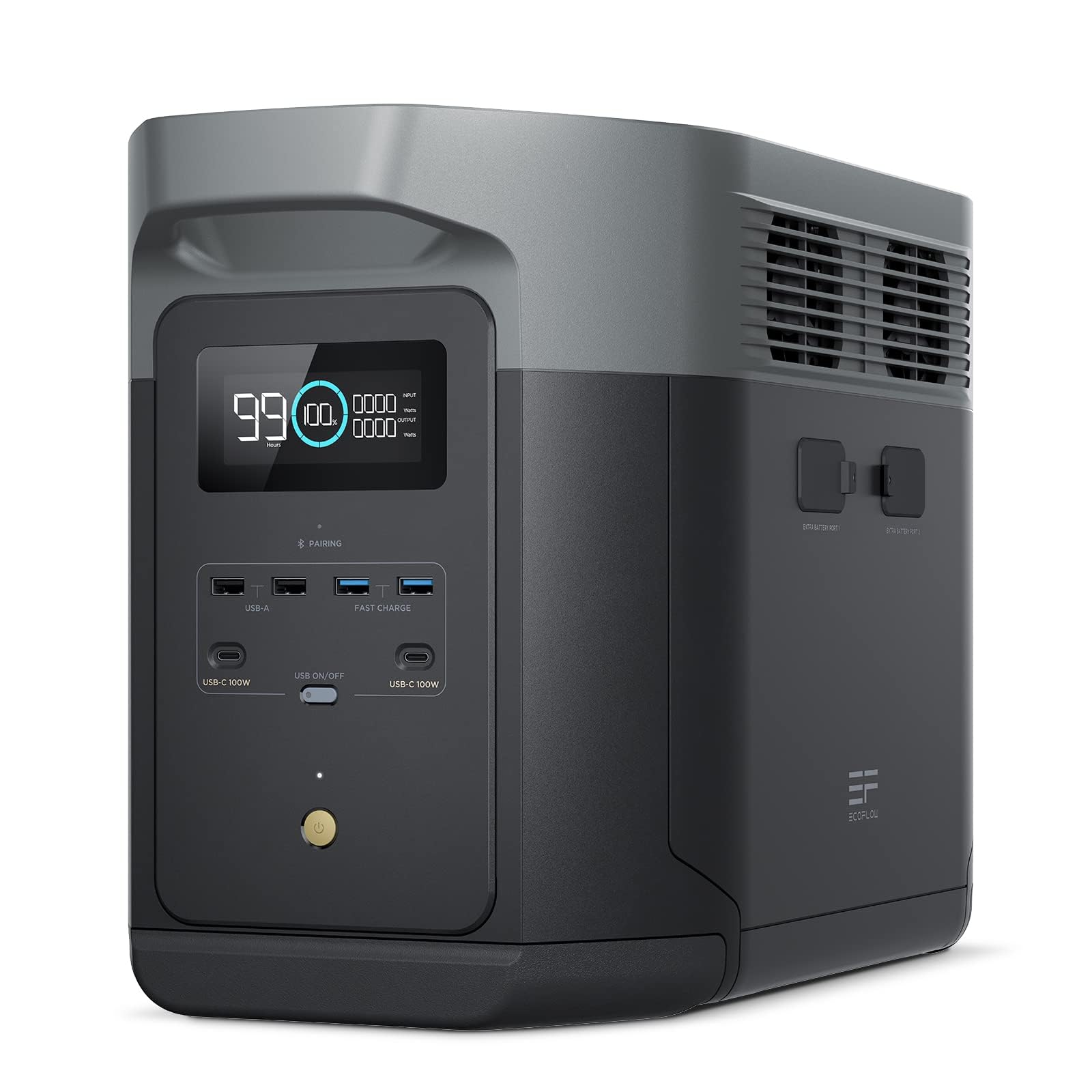 Ef Ecoflow Portable Power Station Delta 2 Max, 2400W Lfp Solar Generator, Full Charge In 1 Hr, 2048Wh Solar Powered Generator Fo