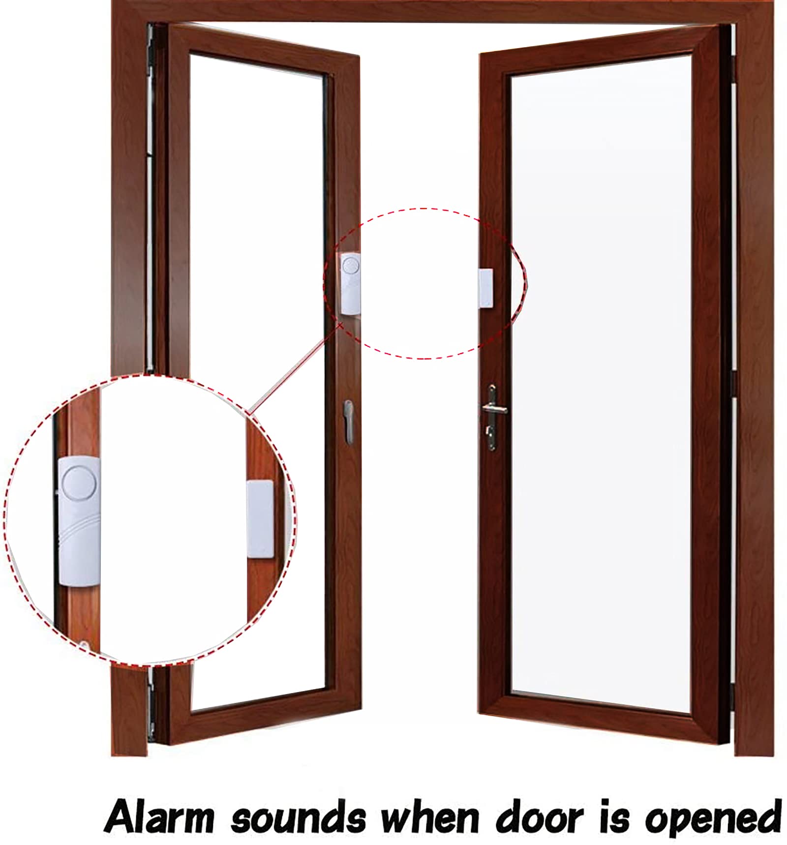 2 Pack Door Alarms For Home Security, Window Door Alarms, Window Alarm Sensors, Door Alarms For Kids Safety,Diy Protection Burgl