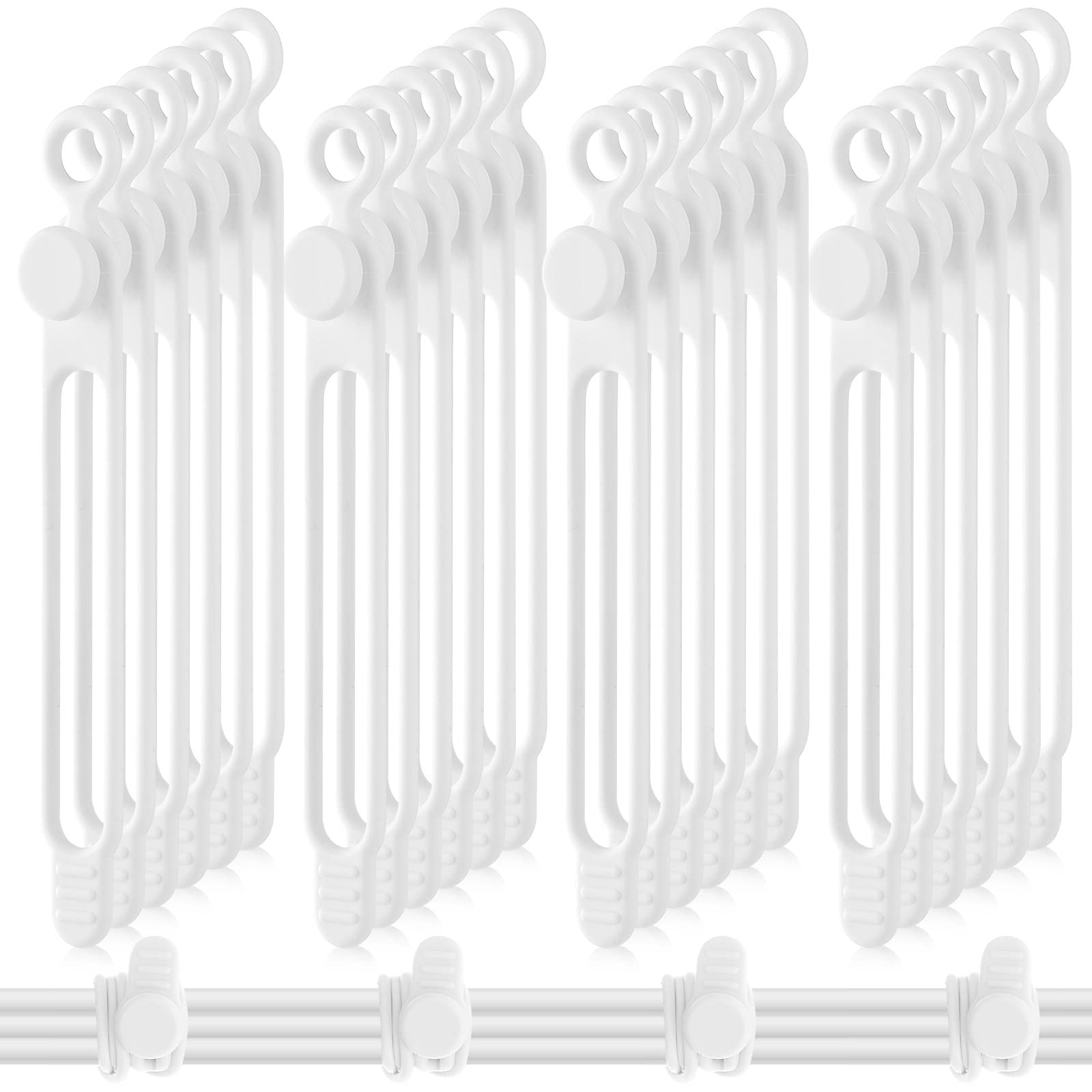 Nuanchu 40 Pcs Silicone Cable Ties Reusable Holder Strap Cord Ties Adjustable Cable Straps Charging Cable Organizer For Fastenin