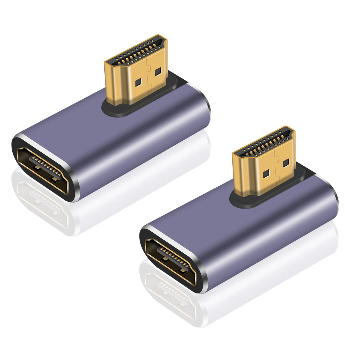 Poyiccot Hdmi 90 Degree Adapter 8K, Right Angle Hdmi 2.1 Adapter, 48Gbps Hdmi Male To Female Adapter Extender Connector Supports