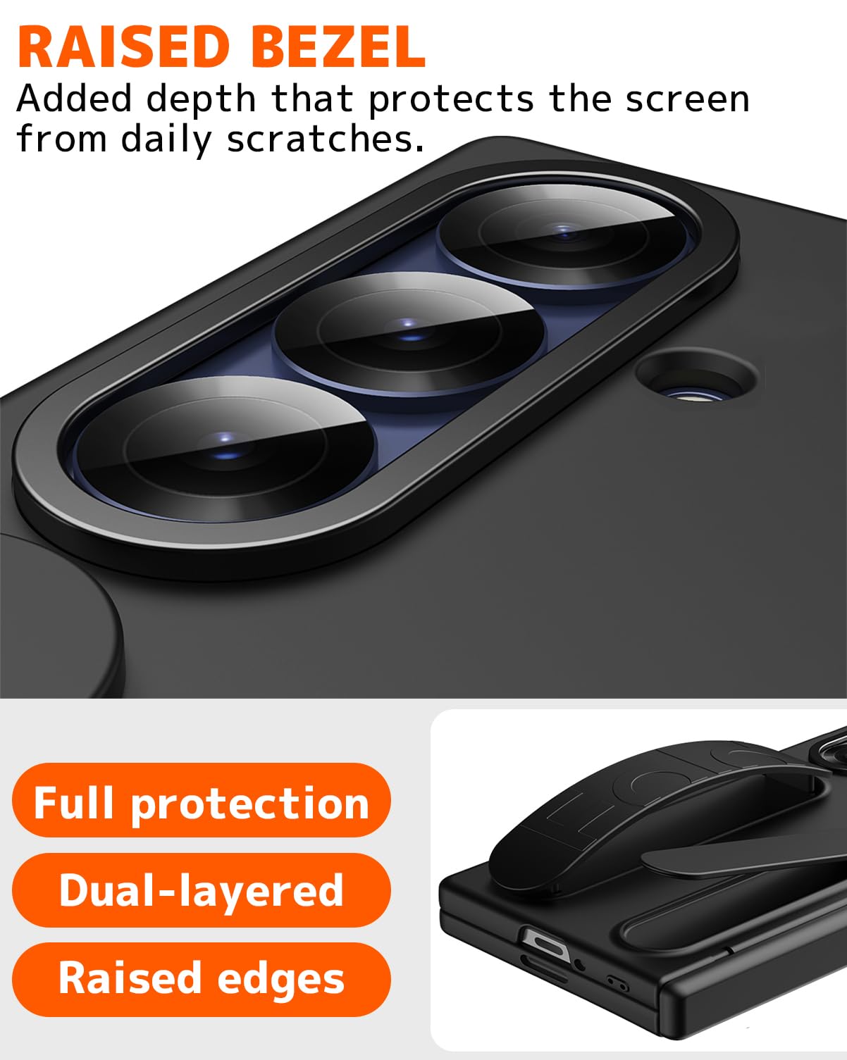 Ninki S Pen For Samsung Galaxy Z Fold 7 Case With Privacy Screen Protector & Strap,Anti Peep Shockproof Hinge Protector + Kickst