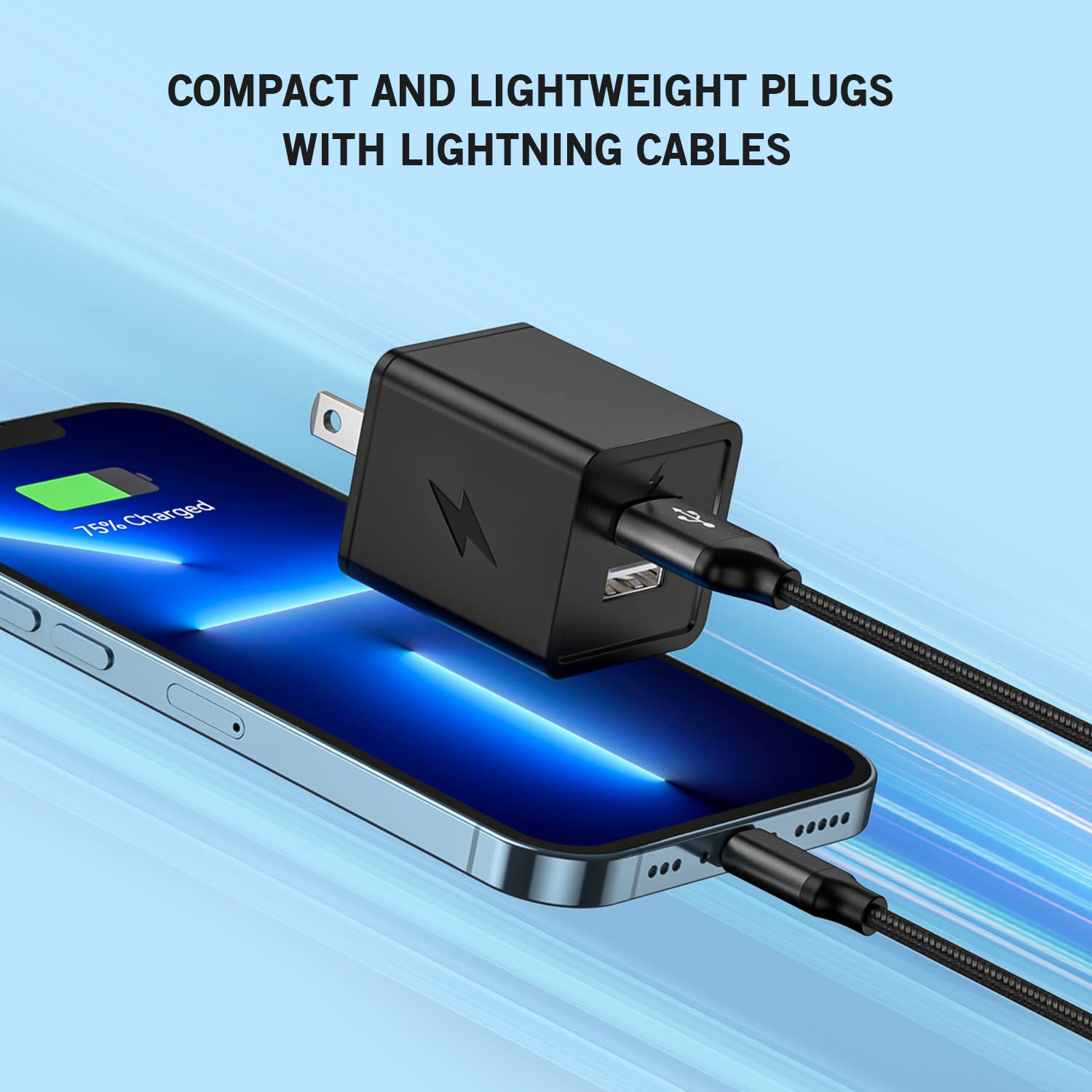 2 Pack Iphone Charger,Iphone 14 Wall Charger Cube Dual Port Usb A Adapter Block With 10Ft Usb A To Lightning Fast Charging Cable