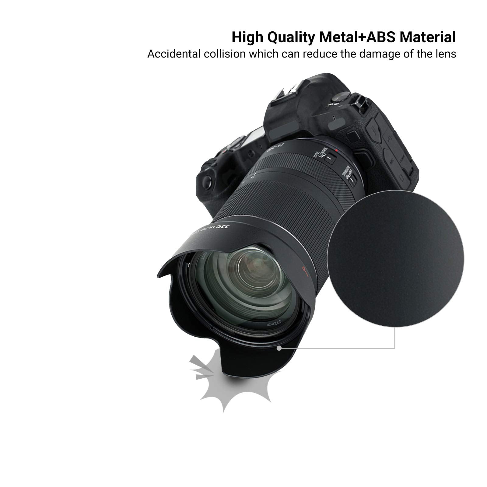 Jjc Ew 78F Lens Hood Reversible Lens Shade Cover For Canon Rf 24 240Mm F4 6.3 Is Usm Lens On Eos R6 R5 Mark Ii R8 R3 R1 Rp R Cam
