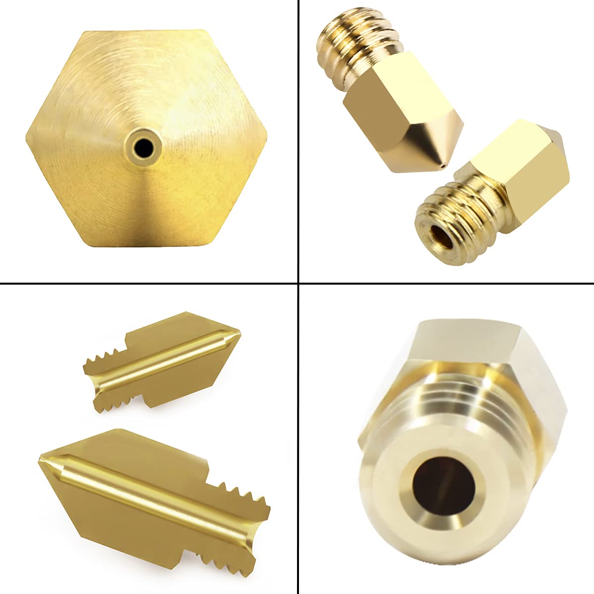 0.4Mm Mk8 Ender 3 Nozzles 25 Pcs 3D Printer Brass Nozzles Extruder For Makerbot Creality Cr 10 With 5 Needles And Metal Storage
