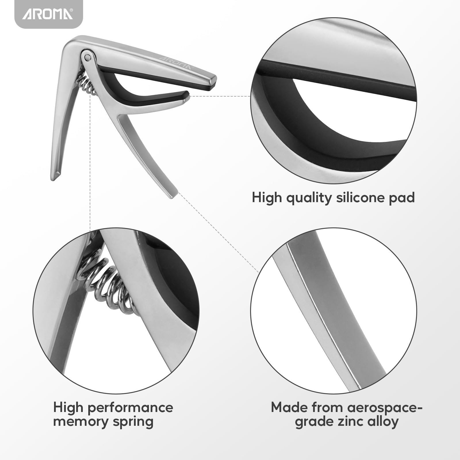 Aroma Guitar Capo For Classical Guitars With Steel Spring Trigger One Hand Quick Release Capo For Nylon Strings Wide Neck Guitar