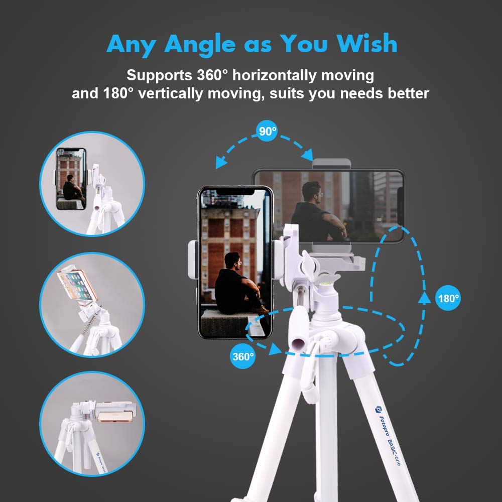 59 Camera Tripod, Fotopro Portable Tripod For Iphone With Bluetooth Remote, Aluminum Video Camera Tripod For Canon Action Came