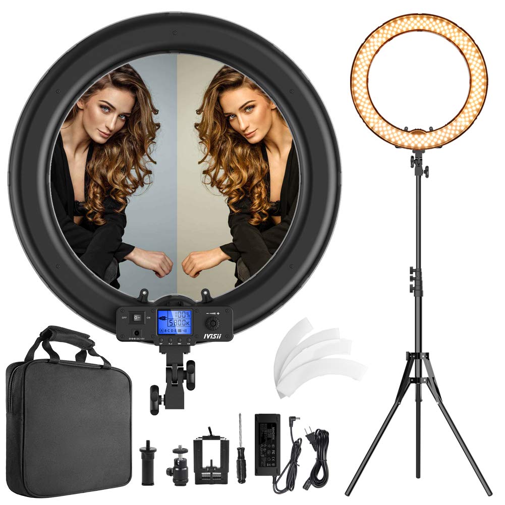 Ring Light,19Inch Led Ring Light With Stand &Lcd Display Adjustable Color Temperature 3000K 5800K, Makeup Light For Youtube Video Shooting, Portrait, Vlog, Selfie ?Upgraded Version?