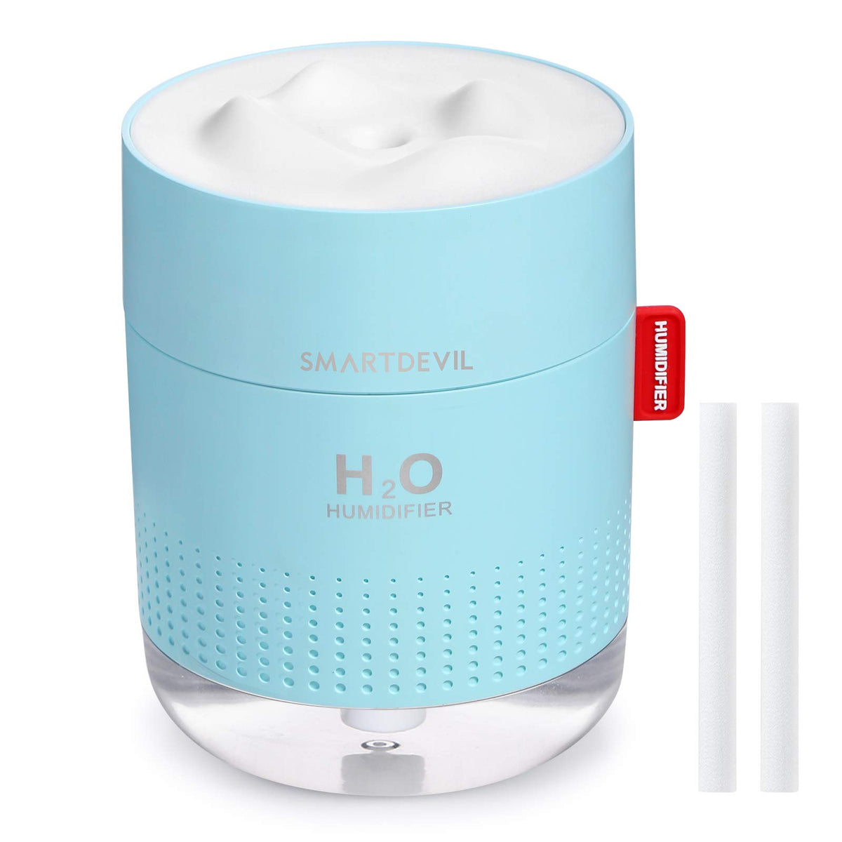SmartDevil Small Humidifiers, 500ml Desk Humidifiers, Whisper-Quiet Operation, Night Light Function, Two Spray Modes,Auto Shut-O