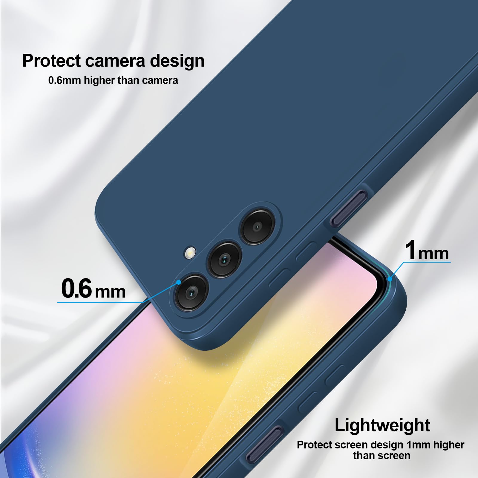 Giiyoon Silicone Case Compatible With Samsung Galaxy A25 5G, Full Body Silky Soft Touch Phone Case With Camera Protection, Shock