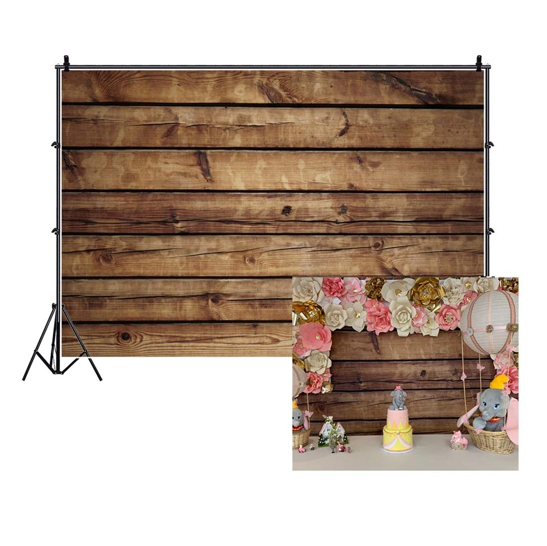 Lfeey 7X5Ft Wood Backdrops For Photography Grunge Wood Vintage Worn Wooden Boards Background Seamless Backdrop Gray Wood Photo B