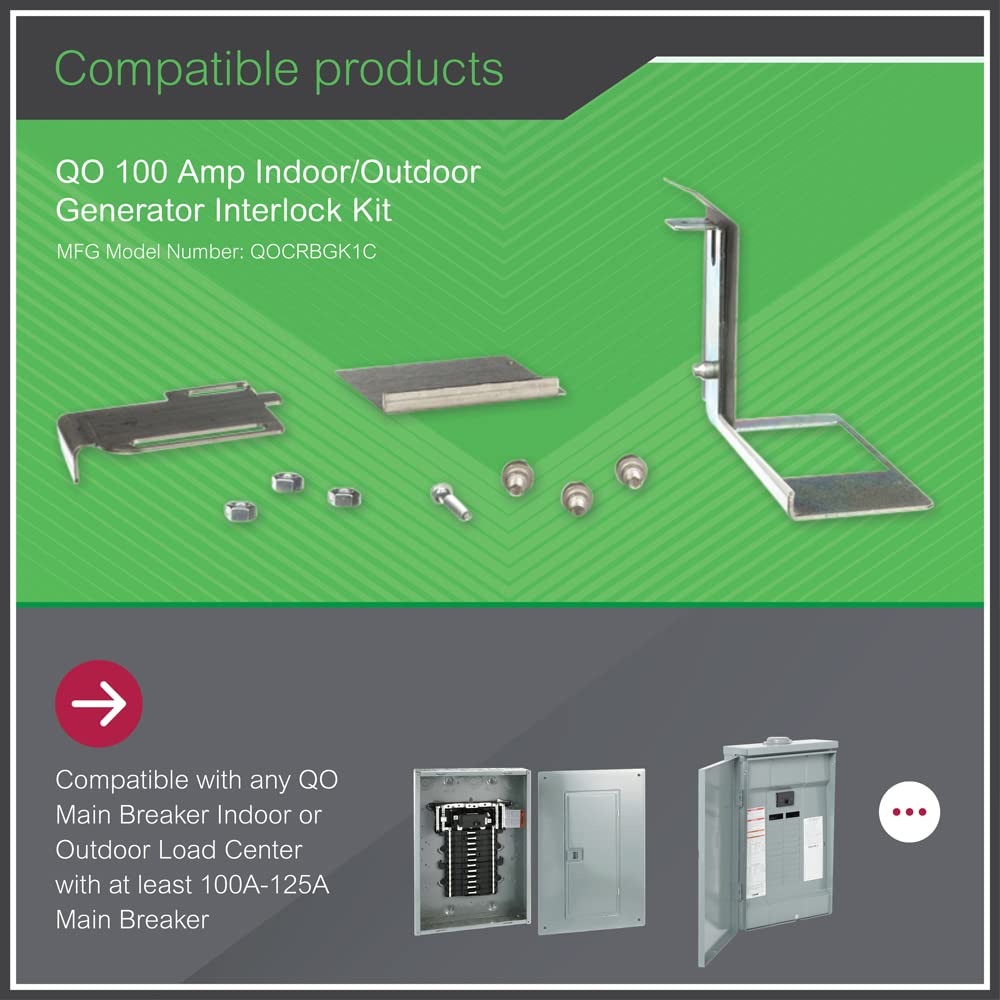 Square D By Schneider Electric Square D   Qocrbgk1C 100 Amp Qo Load Center Outdoor Generator Inter Lock Kit