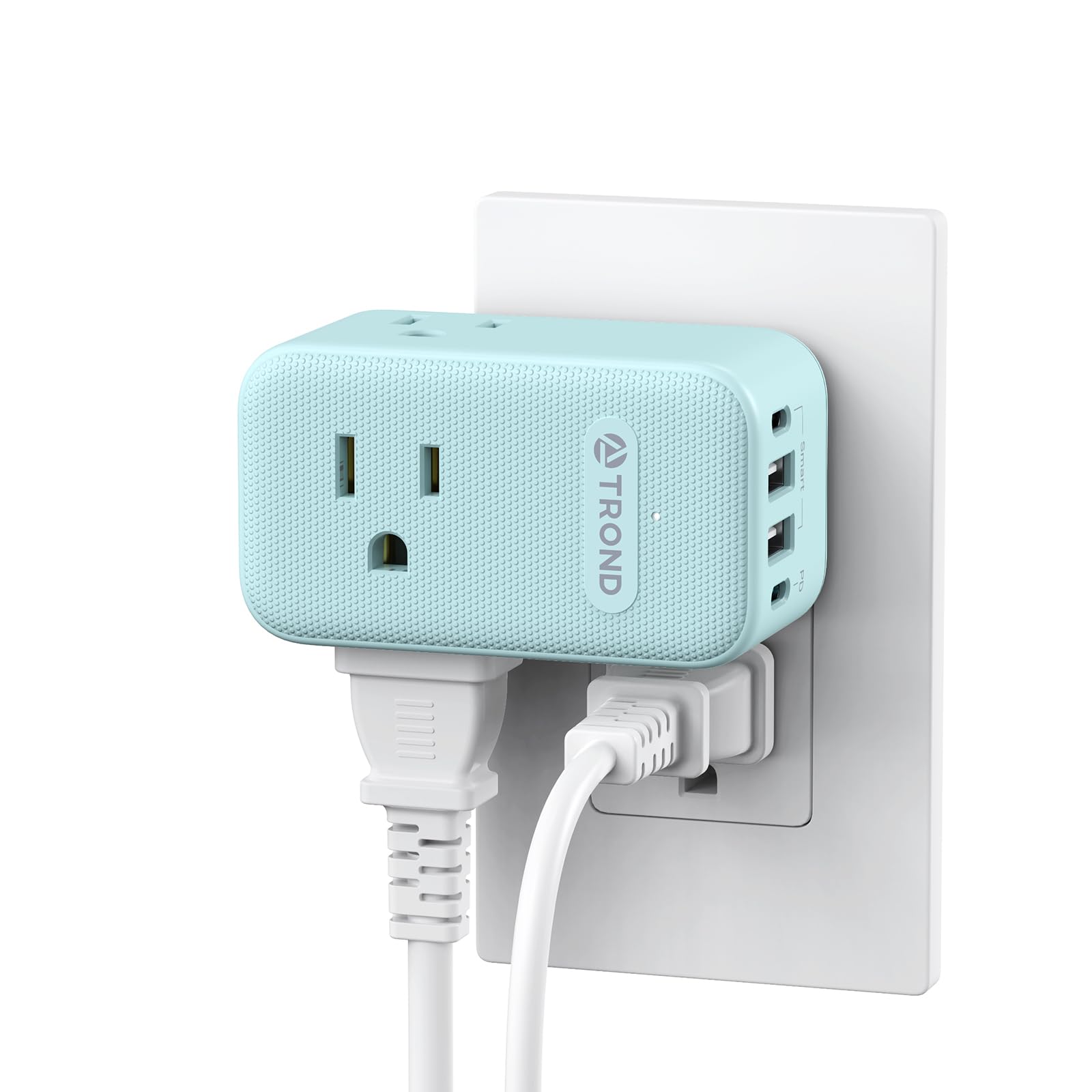 Trond Outlet Extender With Usb, Multi Plug Wall Outlet With 3 Ac Chargers, 360 Rotating Plug Adapter With Pd 20W Usb C Port, Cut