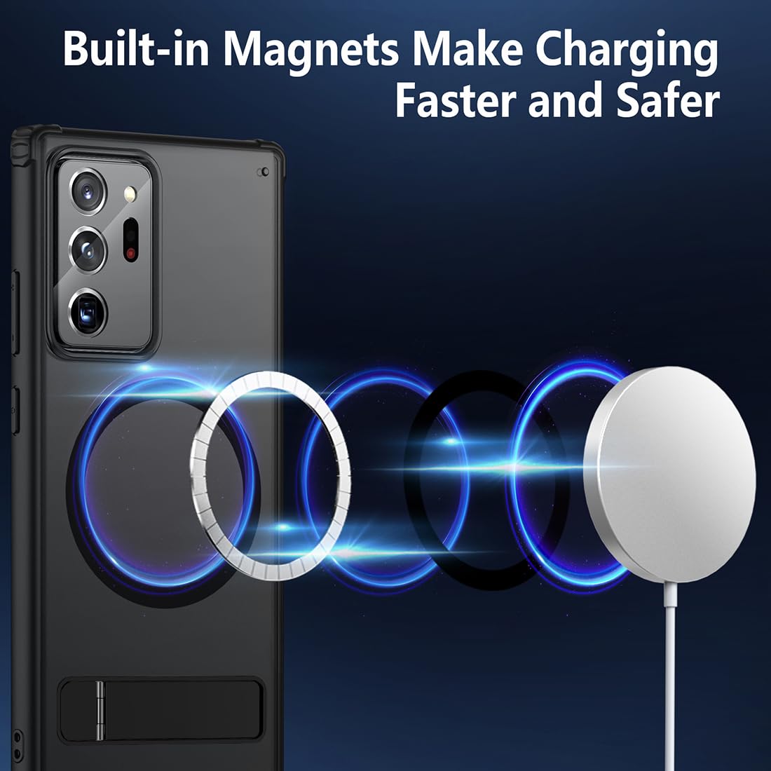 Tianniuke Magnetic Case For Samsung Galaxy Note 20 Ultra, Translucent Matte Anti Fingerprint,Compatible With Magsafe,Adjustable