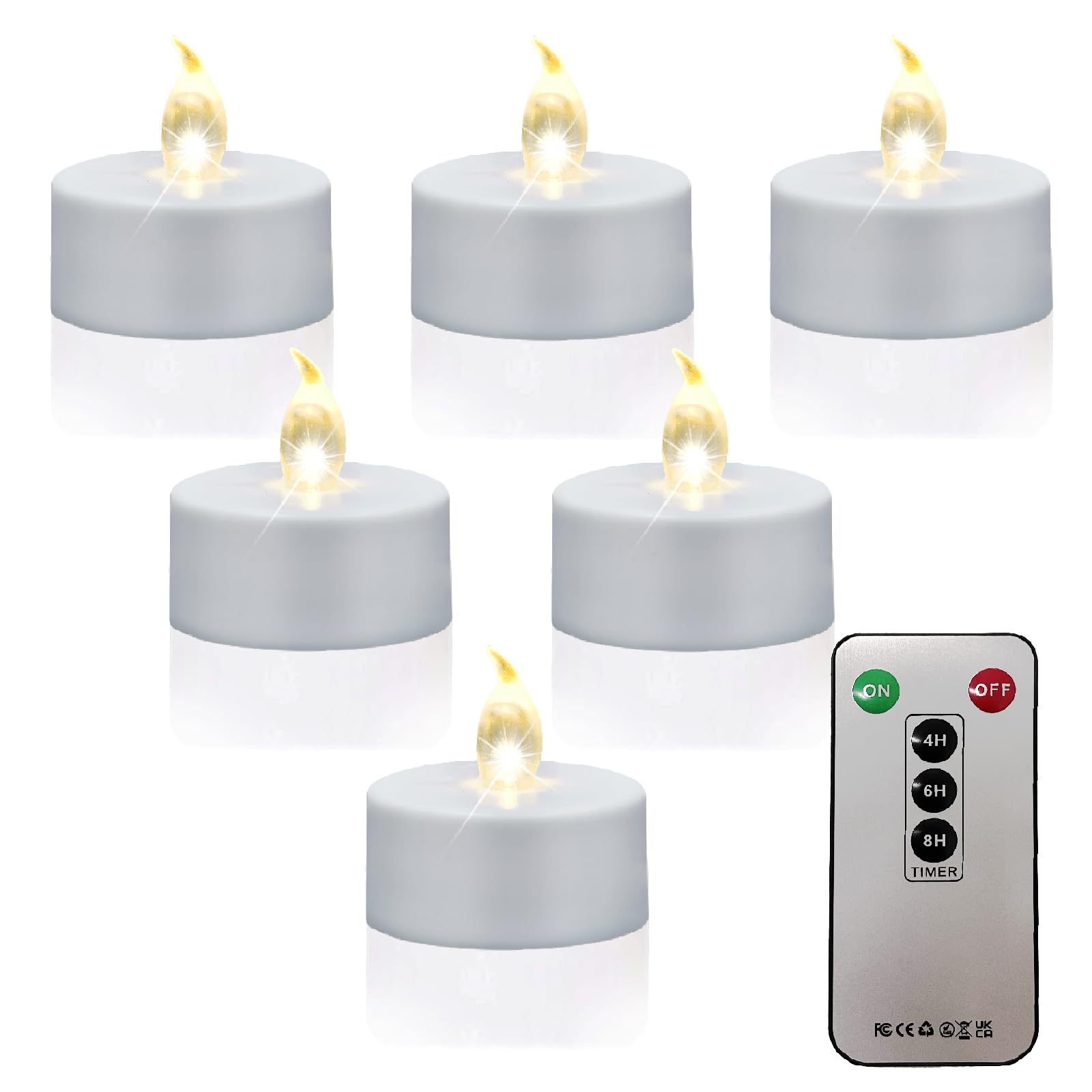 Battery Operated Tea Lights With Remote, Flickering Flameless Candle With Timer,24Pack Realistic Votive Led Electric Tealights,L