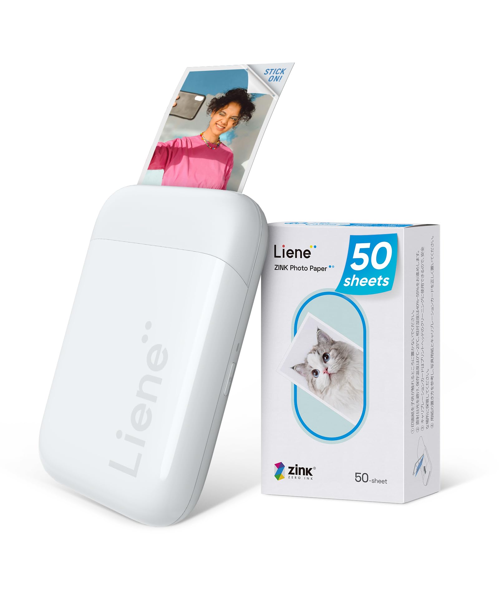 Liene PR ZPP110W#WW2 Pearl 2x3 Inch Photo Printer w 50 Sheets Zink Photo Paper