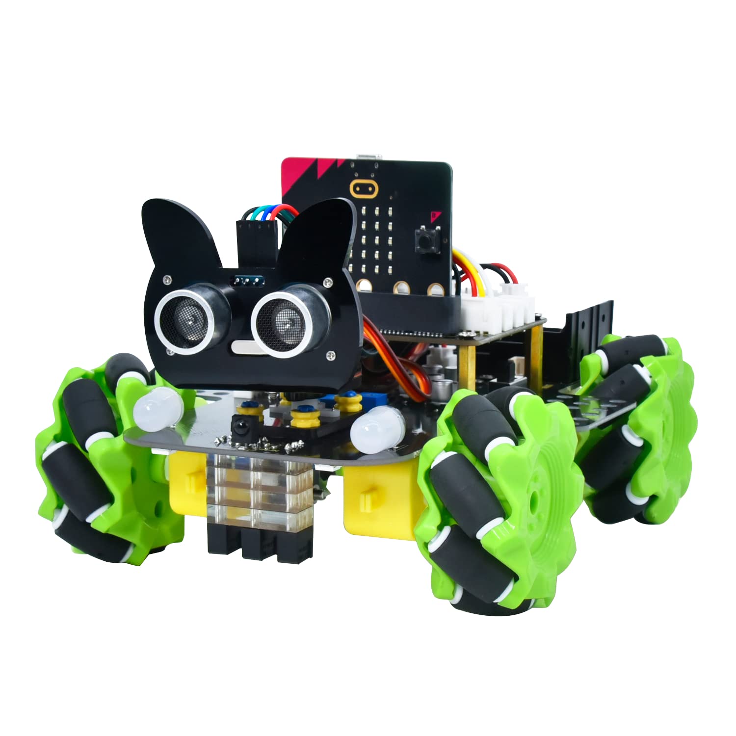 KEYESTUDIO 4WD Smart Car Coding Robot Kit with Microbit V2 for Makecode and Python, DIY Building Robot Kit for STEM Education, I