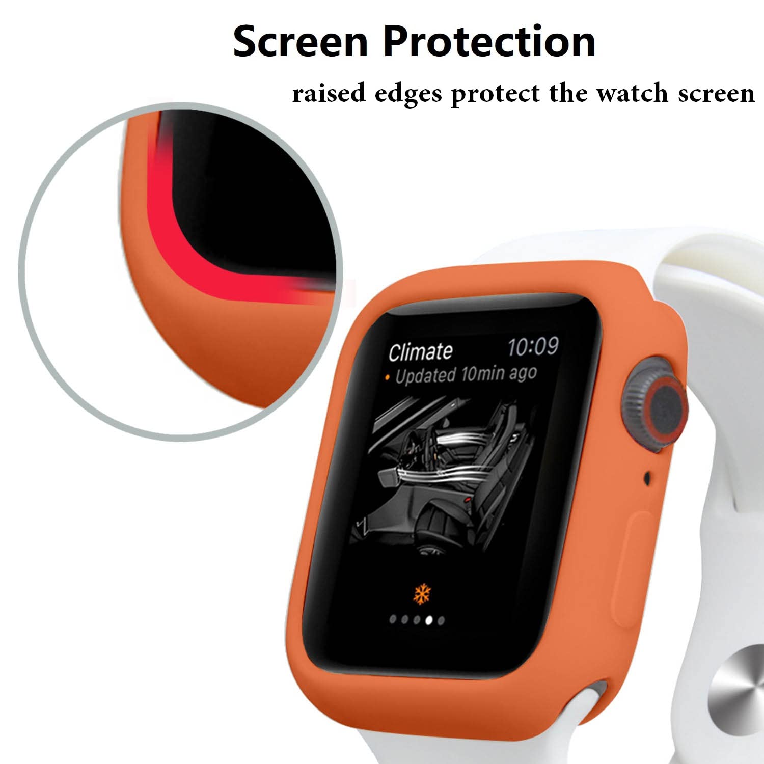 Hontao Ultra Thin Soft Tpu Shockproof Bumper Case For Iwatch Apple Watch Series 3/2/1 Orange 42Mm