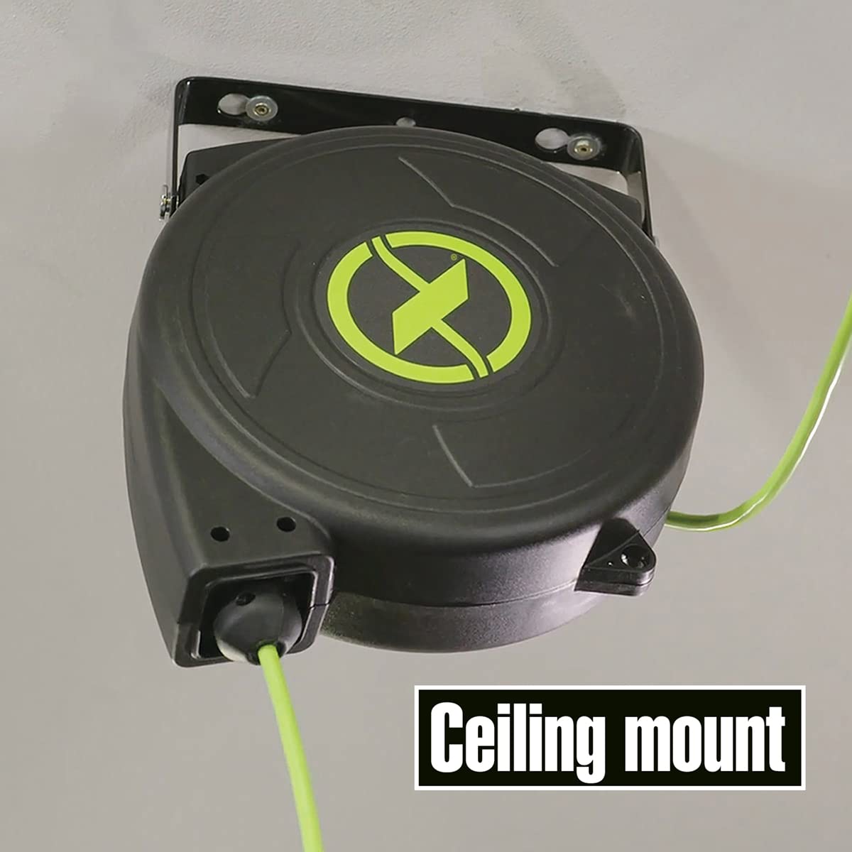 Flexzilla Retractable Extension Cord Reel 50' 14/3 Awg Sjtow Grounded Triple Tap Outlet Indoor/
