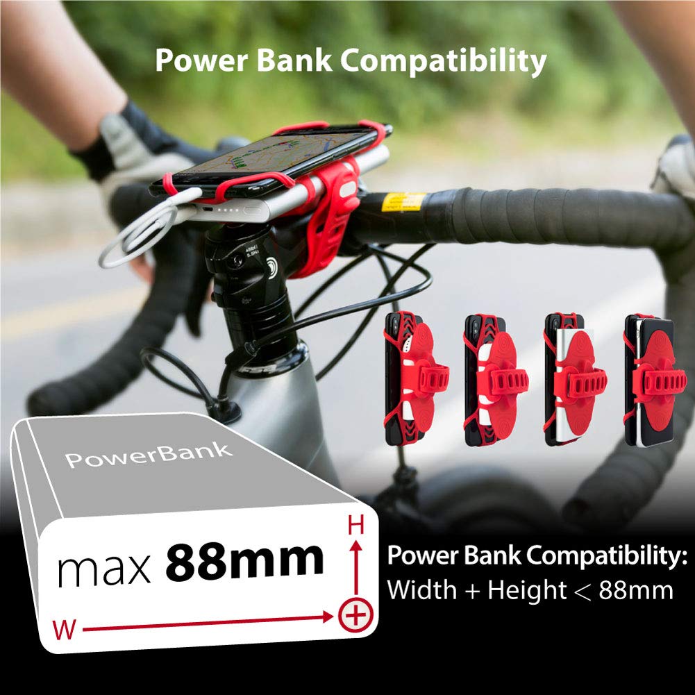 Bone Collection 2 In 1 Phone And Power Bank (Not Incl.) Stem Mount, Face Id Compatible Bike Phone Holder For 4    To 6.5    Scre