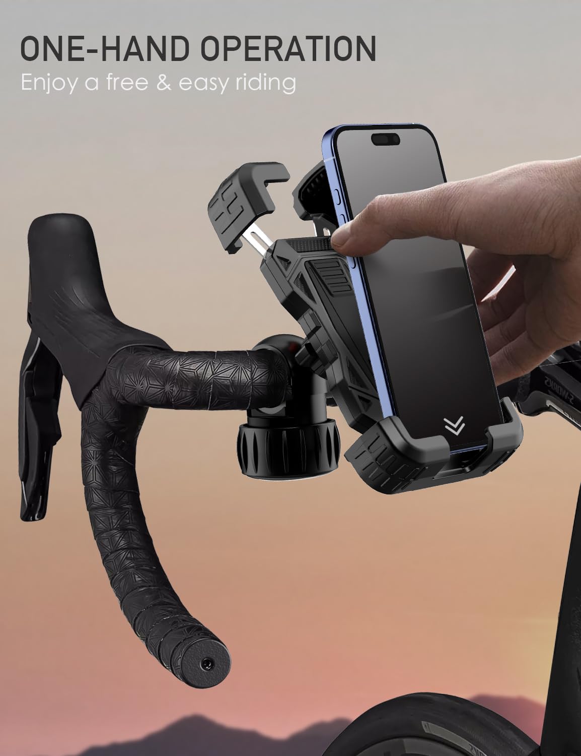 Juspro Bike Phone Holder Motorcycle Phone Mount, Upgrade Bicycle Handlebar Mount Compatible With Iphone 16/15 Pro Max / 14 Plus,