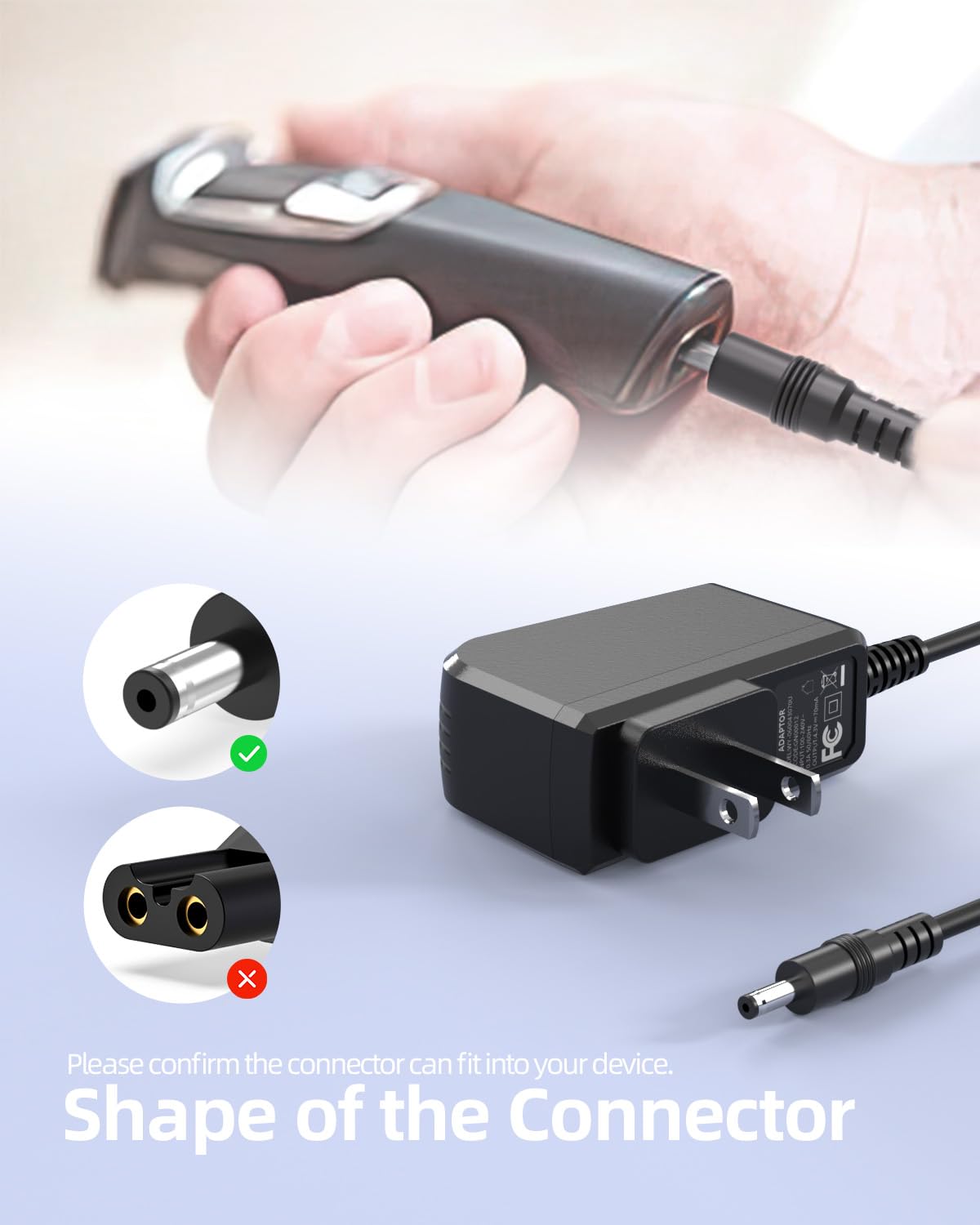 8V Ac Charger Fit For Philips Hq840 Norelco Multigroom Series 3000 Mg3750 Mg3760 Mg3750/6 Mg3750/10 Mg3750/50 Mg3760/50 Shaver P