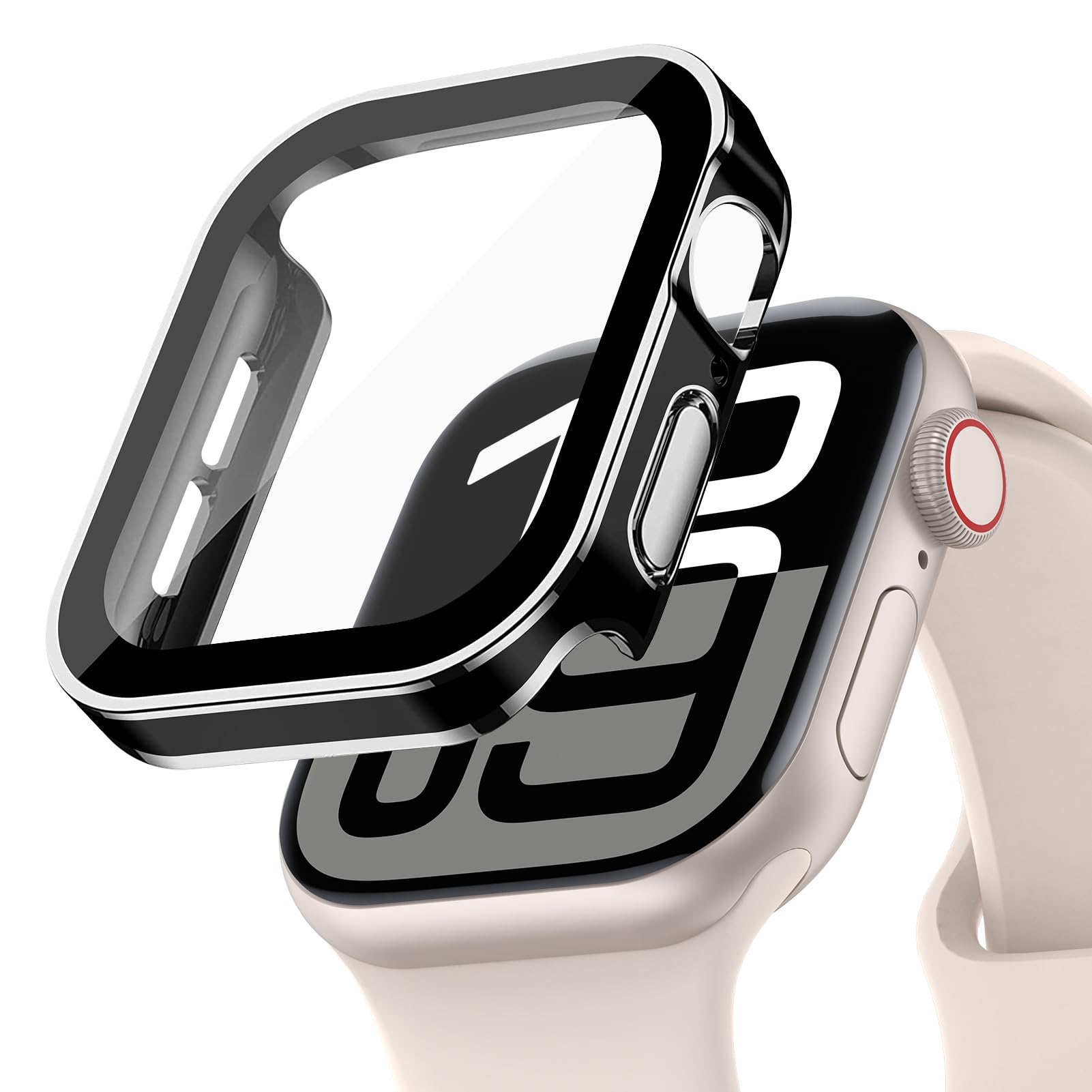 For Apple Watch Case 40Mm,Hard Case With Tempered Glass Screen Protector,Watch Cover For Apple Watch Se 6 5 4 Screen Protector,U