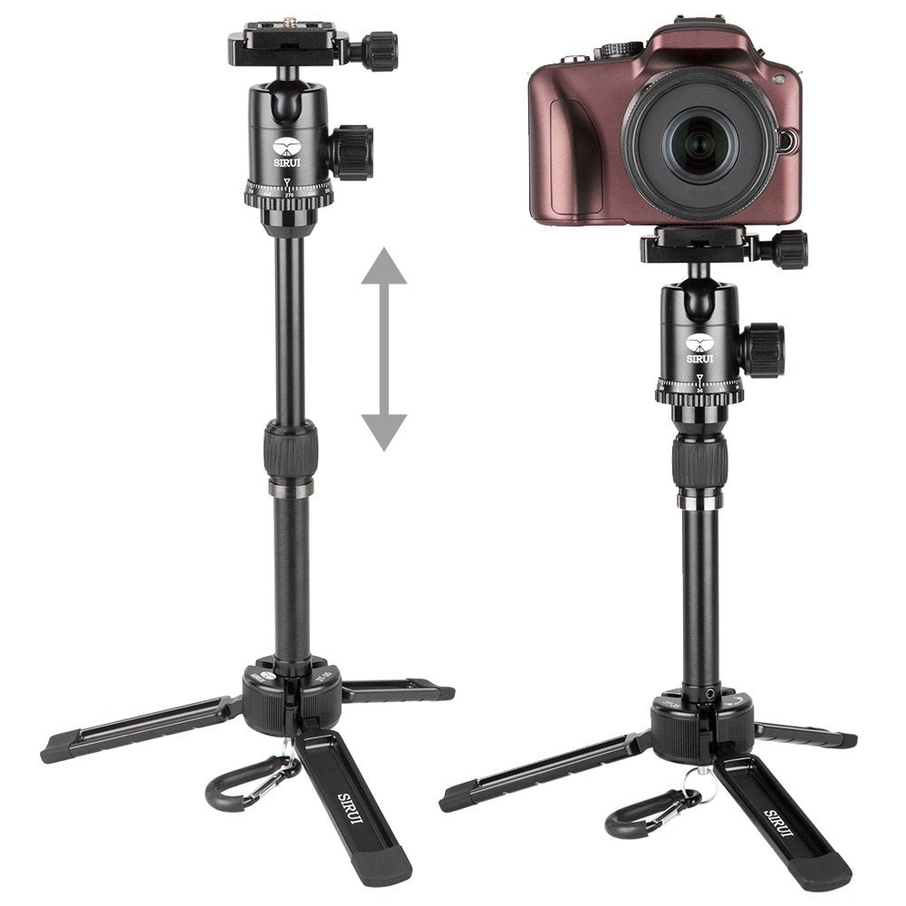 Sirui Table Top Tripod, 13.5 Inch Mini Desktop Tripod With 360� Ball Head, Portable Handhold Aluminum Tripod For Dslr Camera, Video Camcorder, Max Load 4Kg/8.8Lbs (Am 35K)