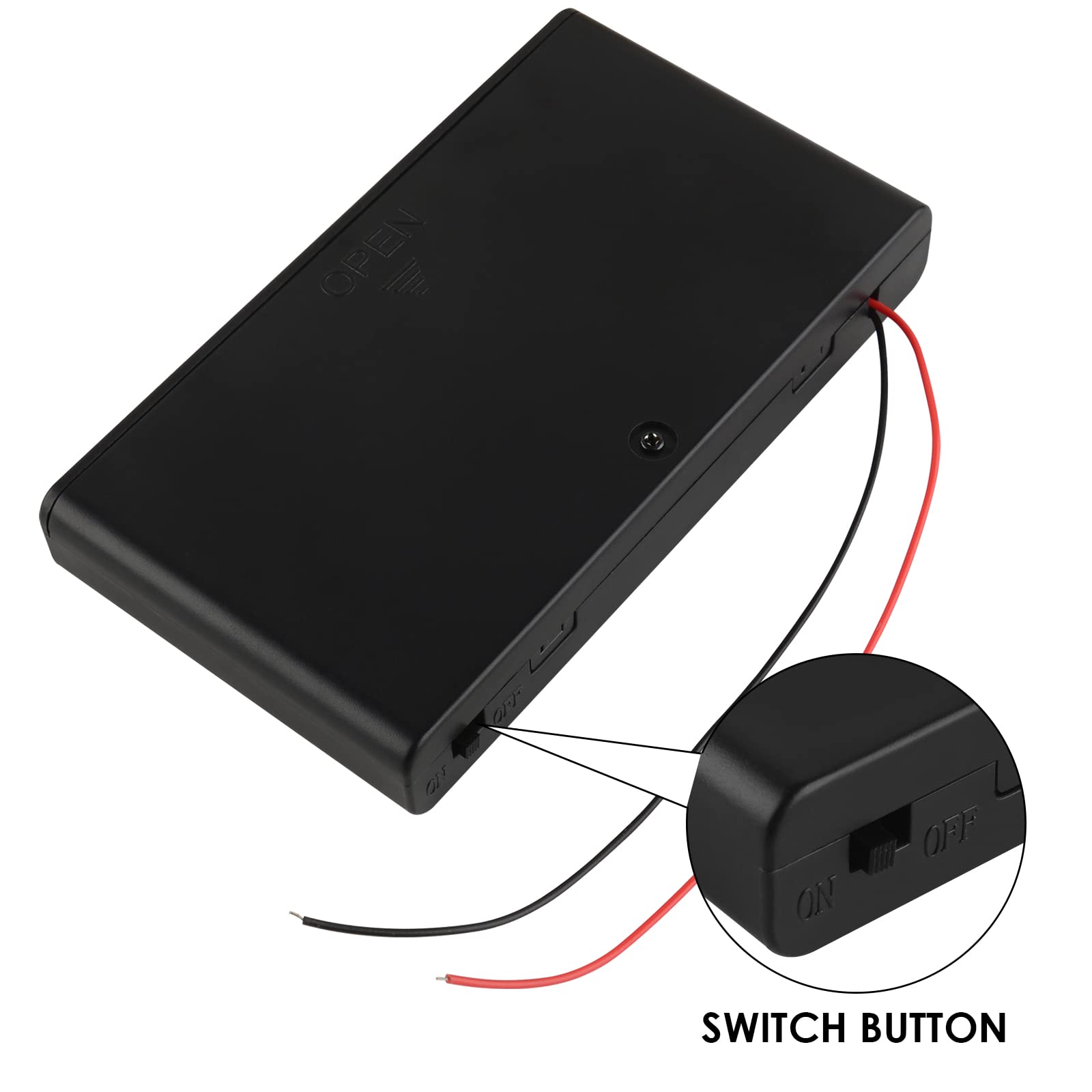 Linkidea 12V Battery Case With Switch, 8 X Aa 12V Batteries Holder Box With Wired Leads And On/Off Switch (2 Pack)