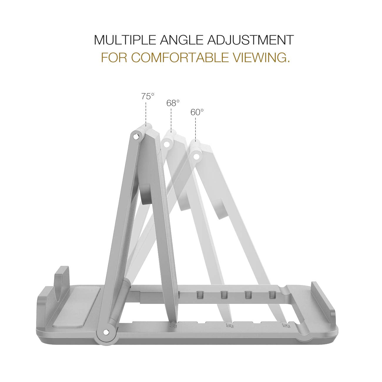 MoKo Phone/Tablet Stand, Foldable Tablet Holder Compatible with iPhone 16/Pro/Pro Max/Plus, iPhone 15/Pro/Pro Max/Plus, iPhone 14/Pro/Pro Max/Plus, iPhone 13/Pro/Pro Max/Plus, Gray