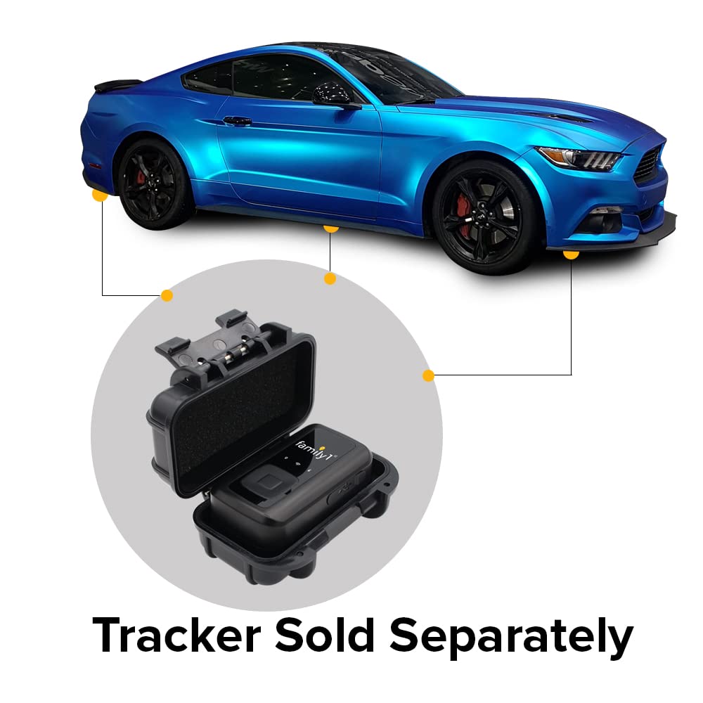 Family1st Weatherproof Magnetic Case for GPS Tracker - Heavy Duty Plastic, Black, Twin Magnets for Vehicles, AirTag, Key Holder