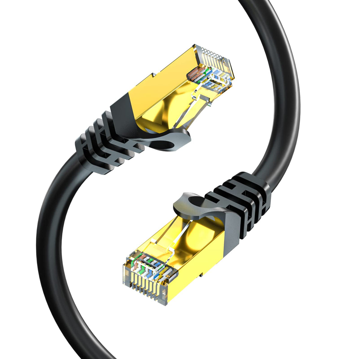 Bifale Cat7 Ethernet Cable 50Ft, Cat7 Outdoor Cable Triple Shielding Sstp 10Gbps 600Mhz Ethernet Patch Cable For Modem Router Lan Rj45, Uv/Water Proof, Direct Burial, Pe Jacket