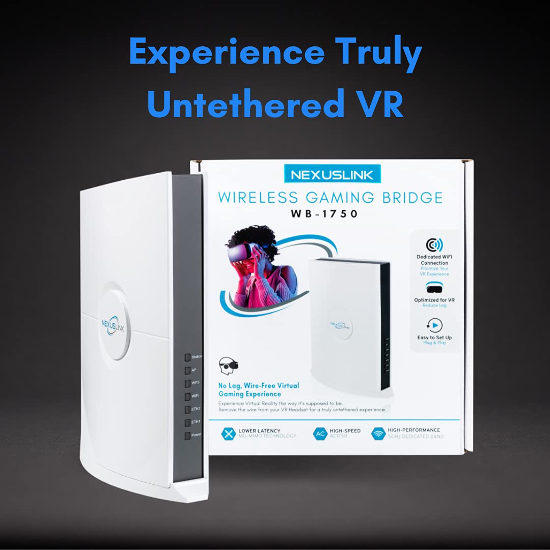 Nexuslink Gaming Router Extender, Optimized For Online Play, Streaming, And Vr, High Speed Ac1750, Mu Mimo For Low Ping, Single Unit