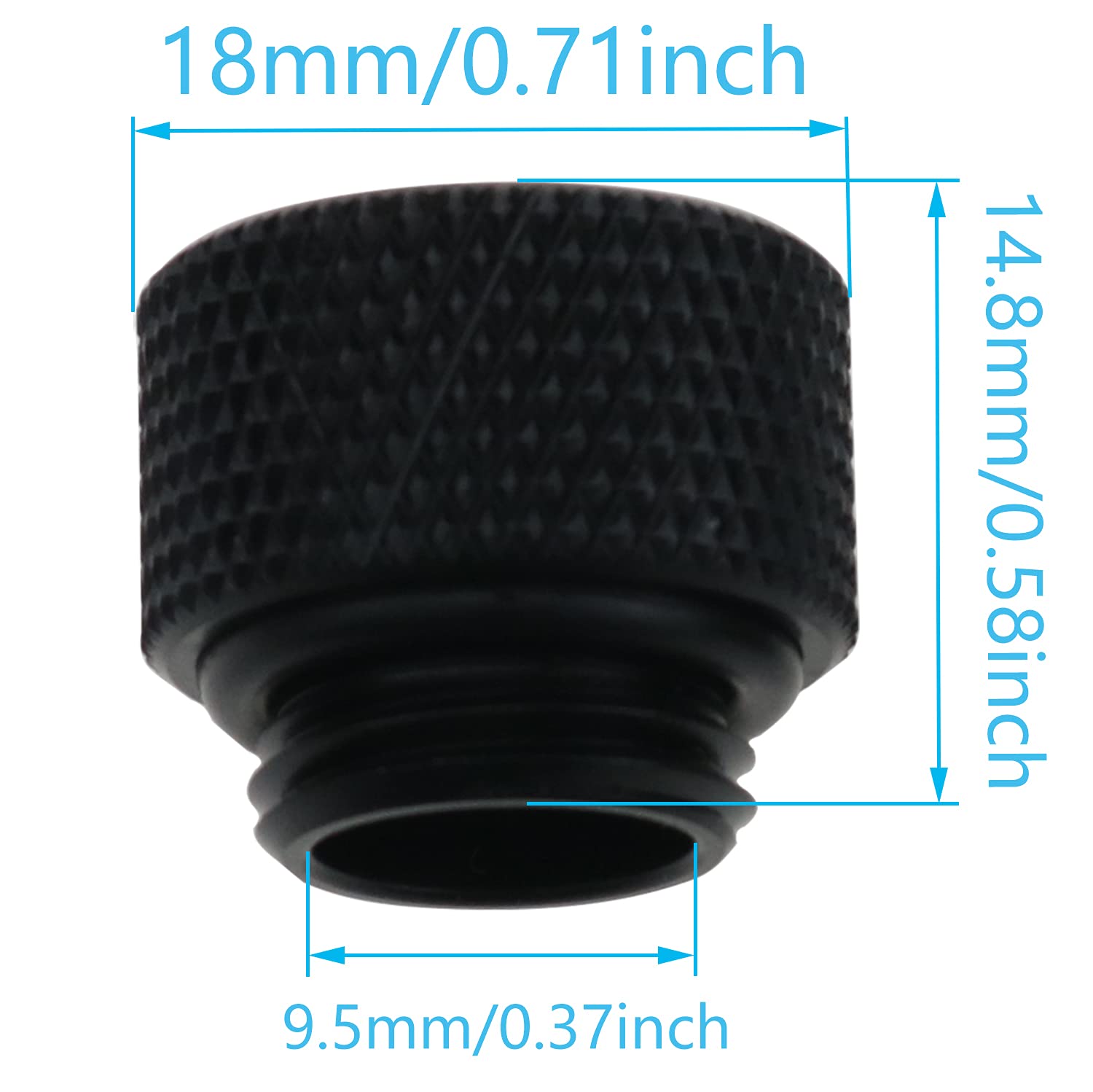 Czqc Water Cooled Extension Connector 2Pcs G1/4'' 10Mm Male To Female Extender Fitting Black